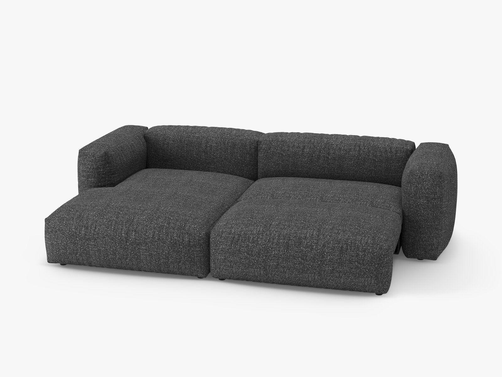 Micadoni Martina Ecksofa 4-Sitzer mit Schlaffunktion Links Boucle Monet Anthrazit