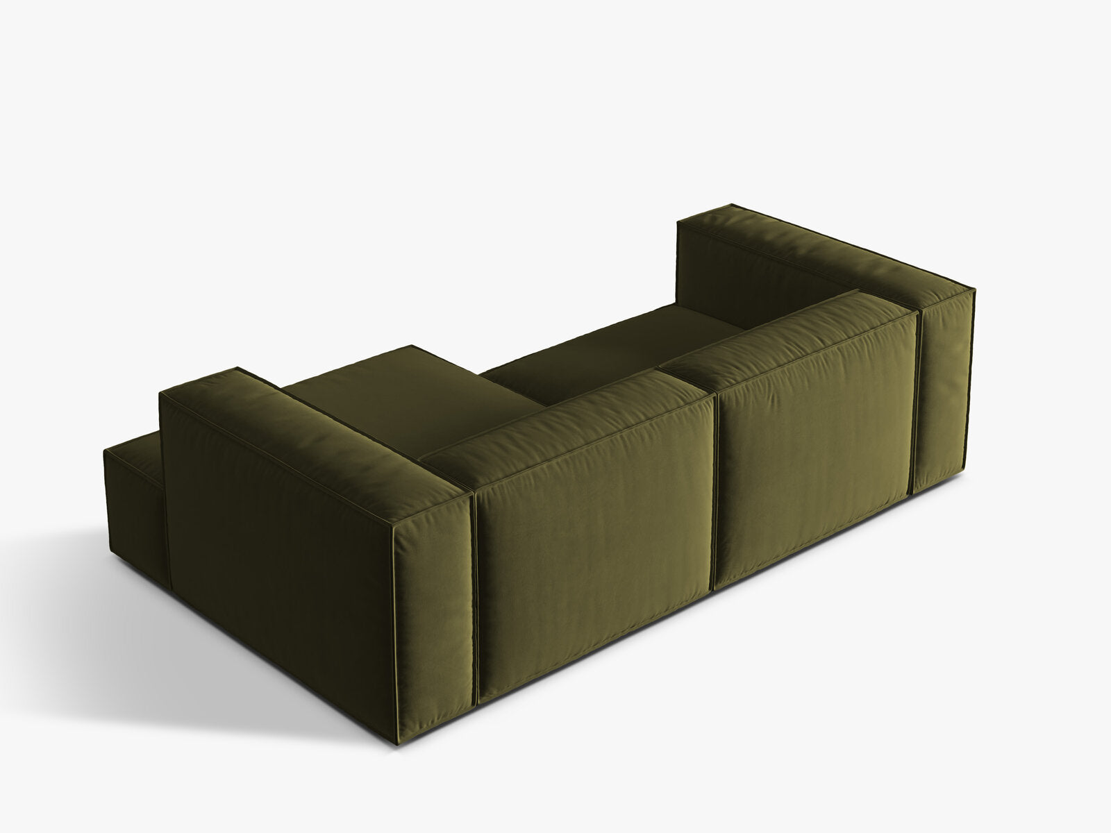 Micadoni Ecksofa Nuria 3-Sitzer Rechts Samt Moßgrün Melange