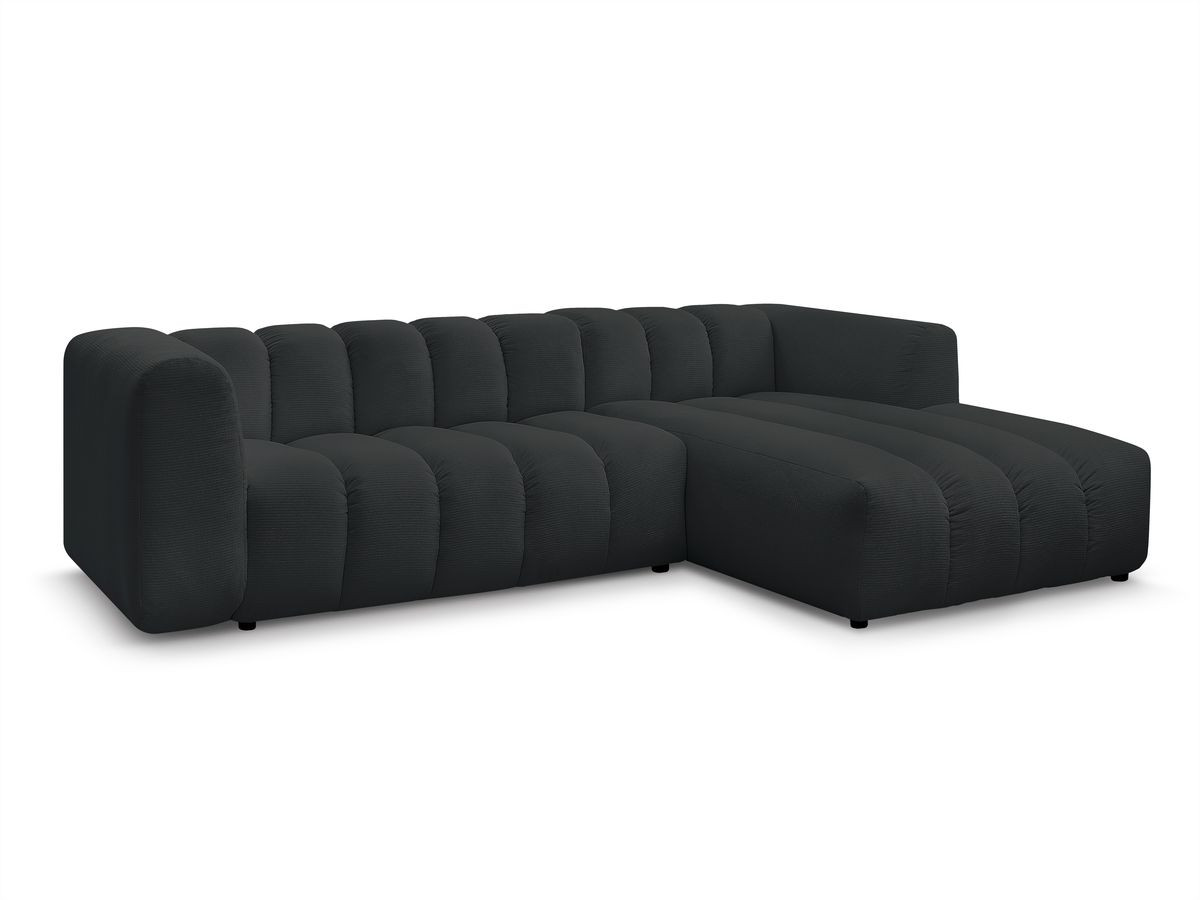 Bobochic Talia Ecksofa Melange-Stoff Schwarz Ecke rechts