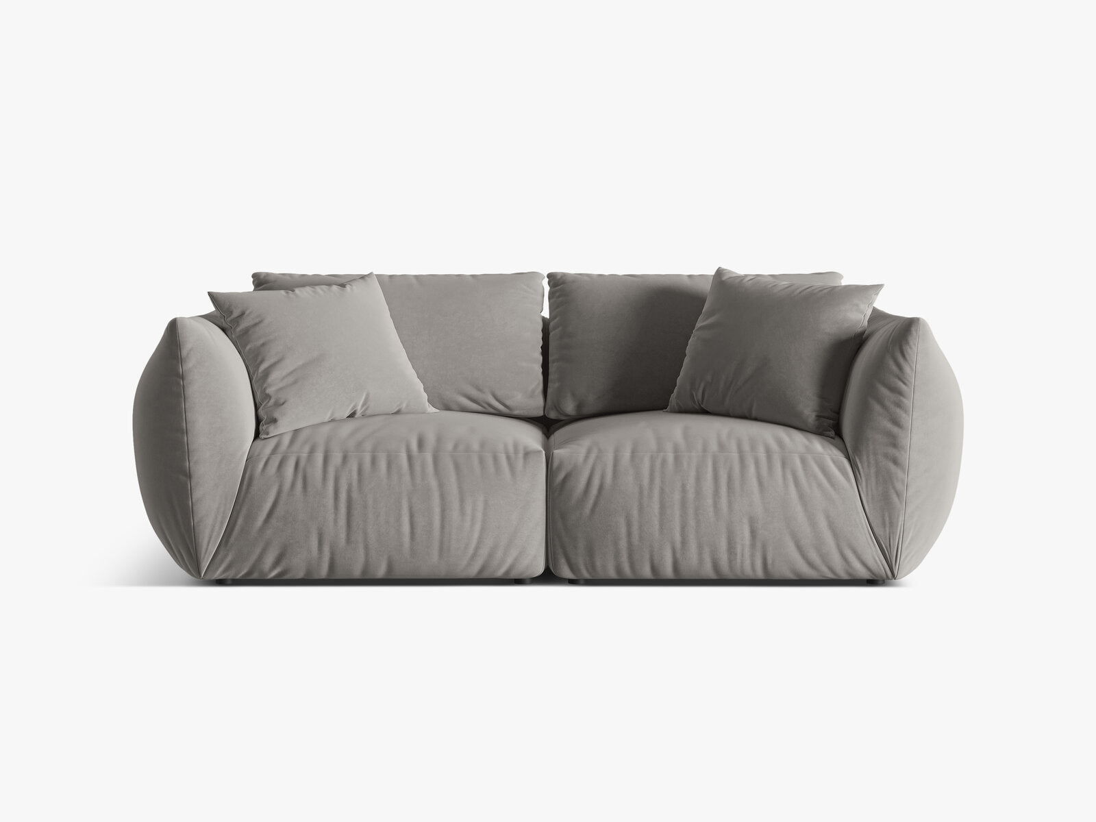 Micadoni Sofa Chris 3-Sitzer Samt Grau