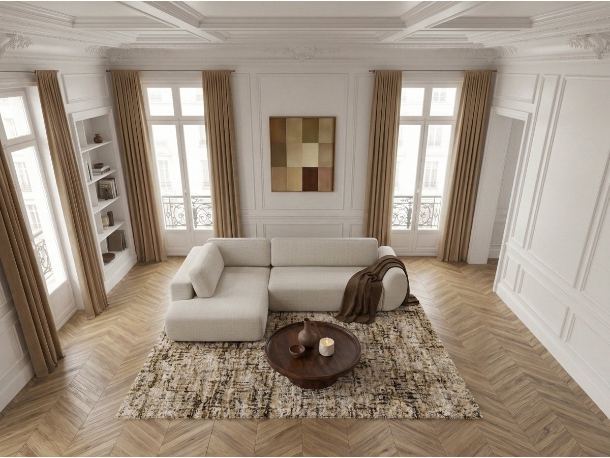 Bobochic Denise Ecksofa mit Schlaffunktion und Bettkasten 256 × 197 cm Strukturstoff Weiß Ecke links