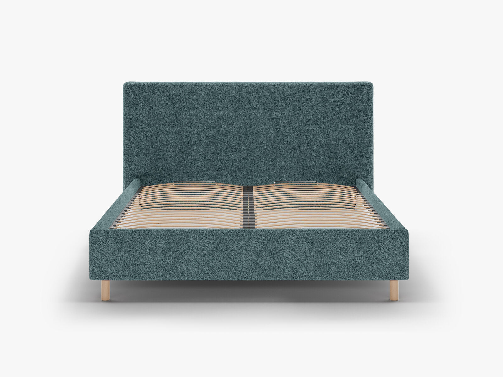 Micadoni Stauraumbett mit Kopfteil Eloise Boucle Rolf Petrol 160x200