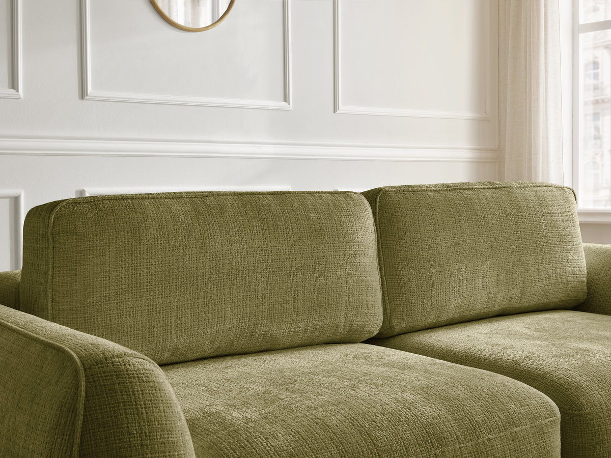 Bobochic Denise Schlafsofa 3-Sitzer mit Bettkasten Strukturstoff Grün
