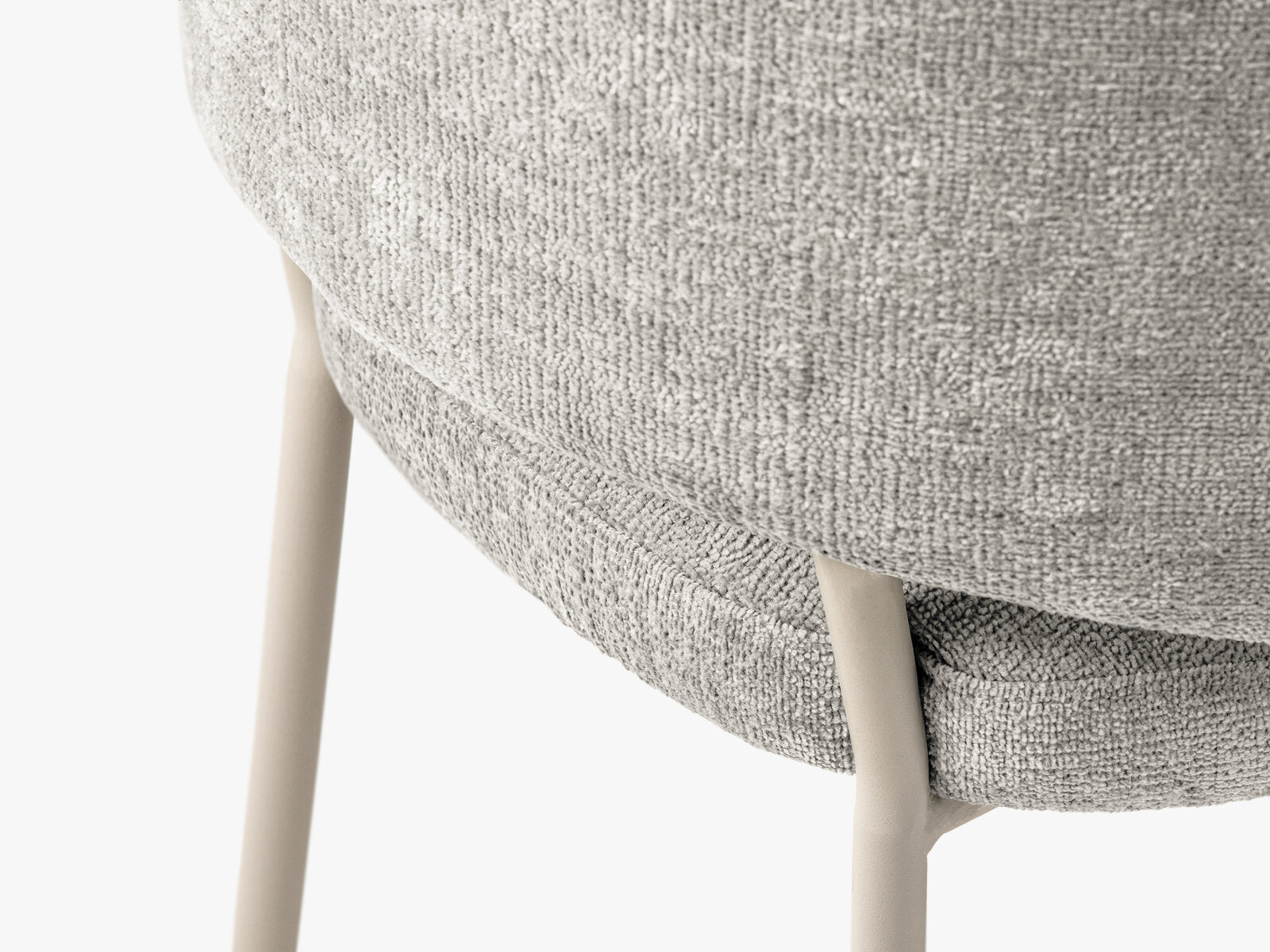 Micadoni Dora Samtiger Stuhl Chenille Perfect Harmony Hellgrau Grau