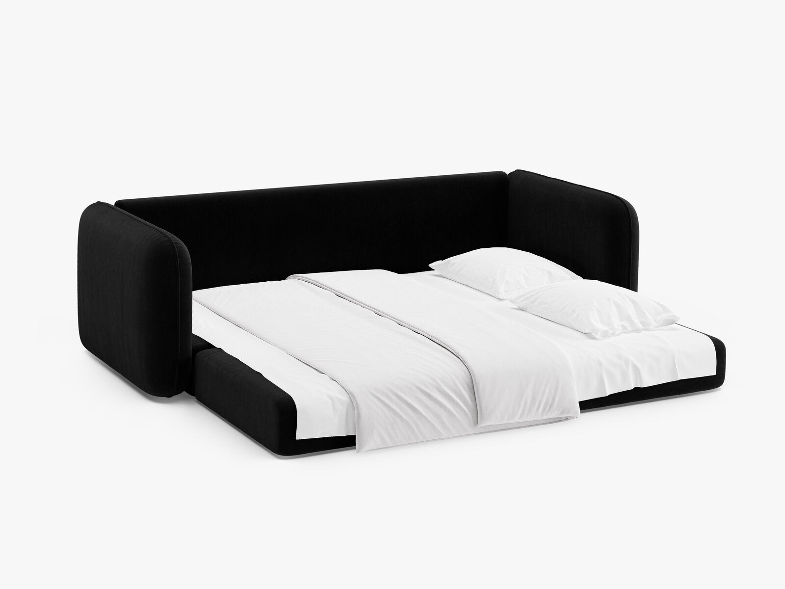Micadoni Sofa mit Schlaffunktion Dormi 3-Sitzer Samt Salvador Schwarz