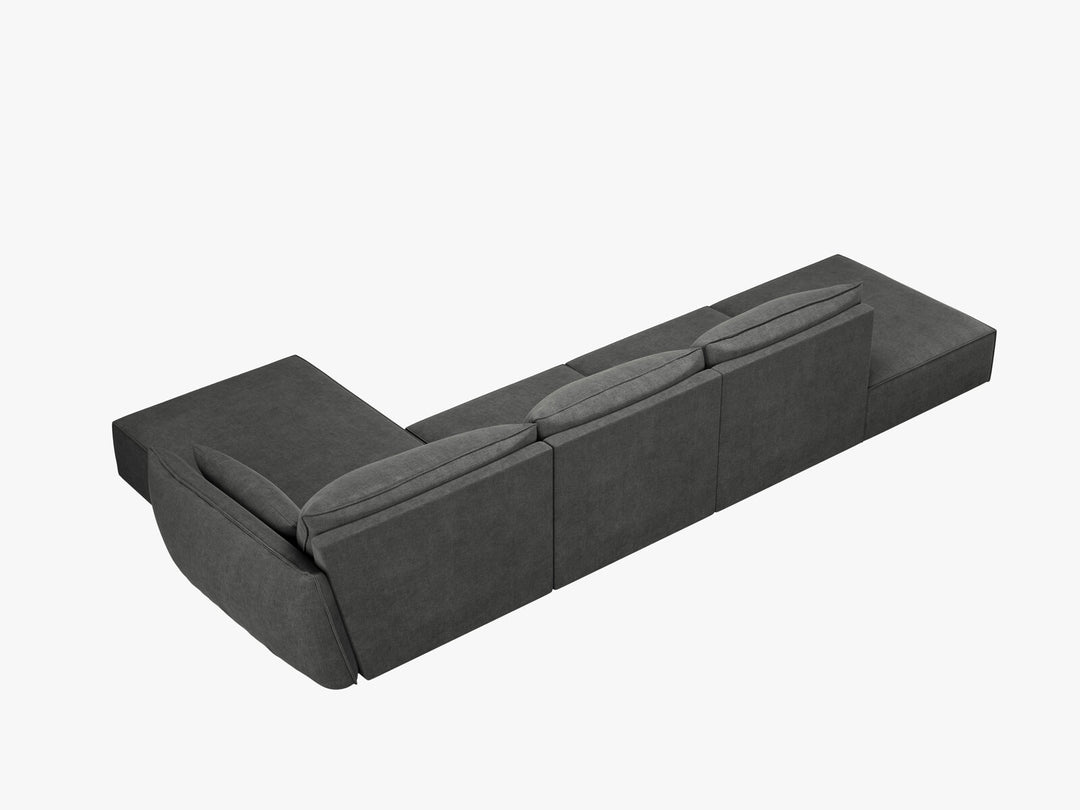 Micadoni Ecksofa Kaelle 5-Sitzer Rechts Chenille Over The Horizon Dunkelgrau