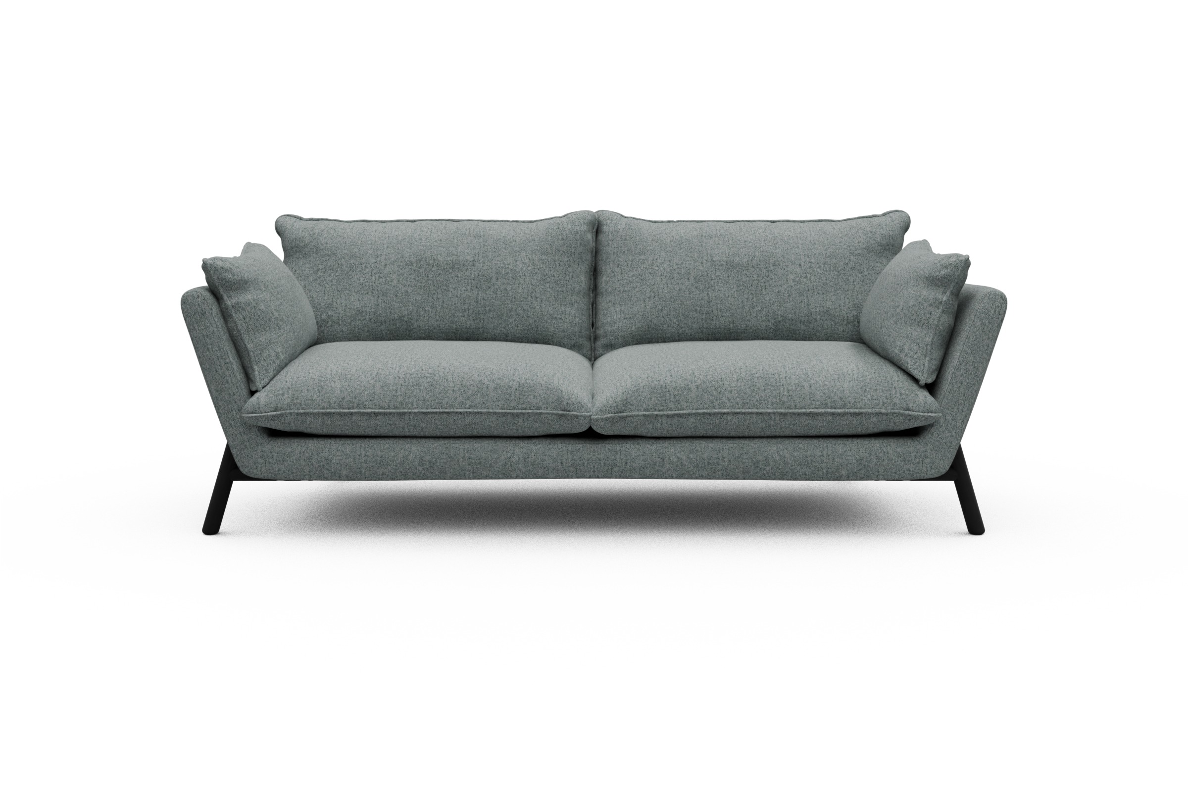 Skandi Home Sofa Emil PREMIUM 3-Sitzer Beinfarbe Eiche Schwarz Casone-Light-Mixed-Green moebelfaktor