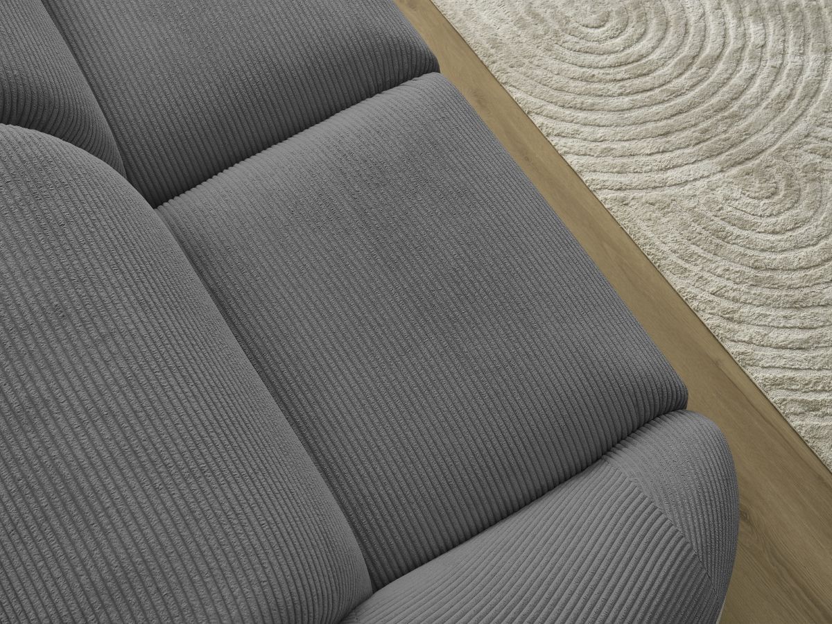 Bobochic Tina Sofa 2-Sitzer Cordsamt Dunkelgrau