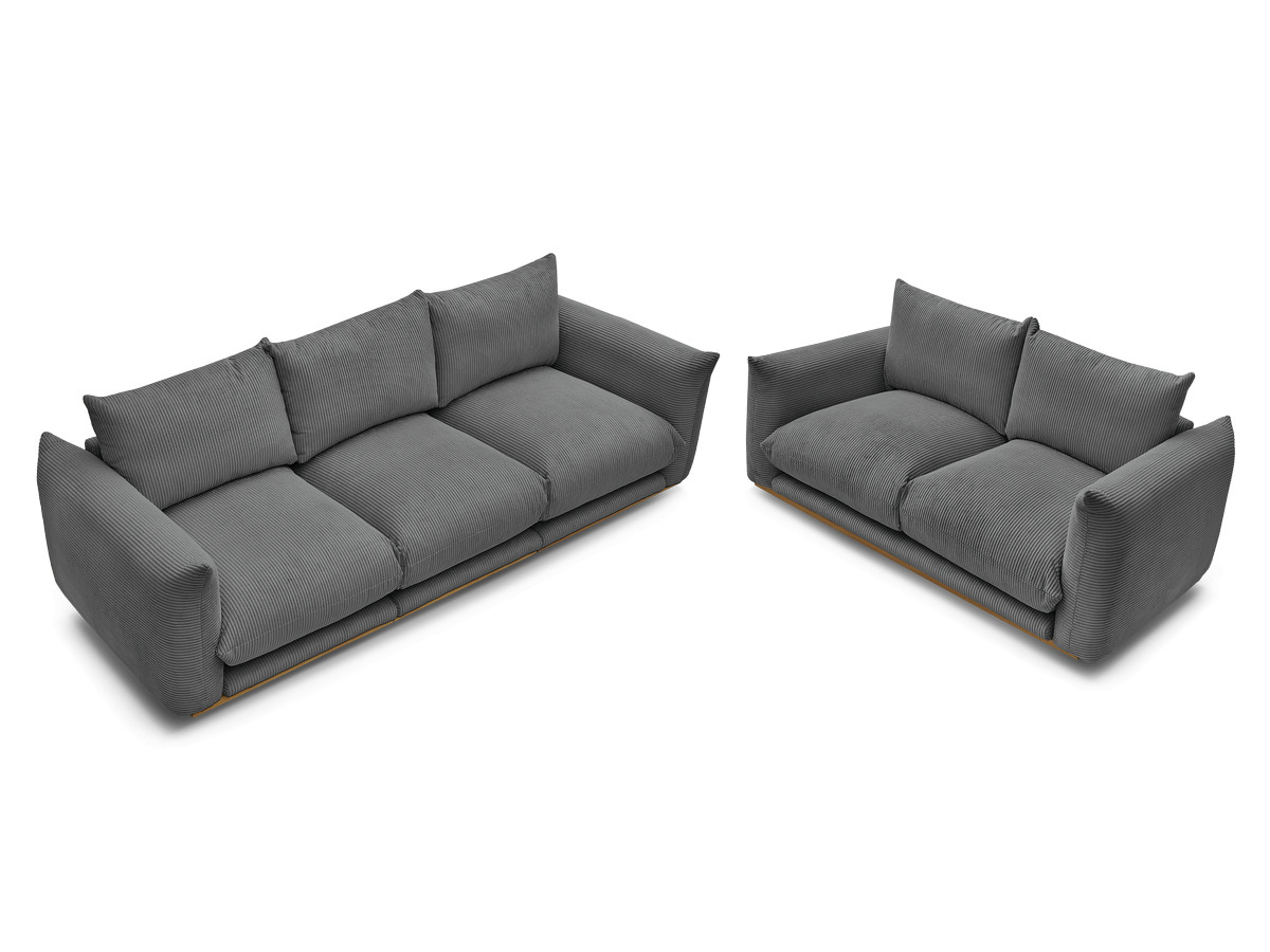 Bobochic Ernest Sofa 5-Sitzer Cordsamt Dunkelgrau