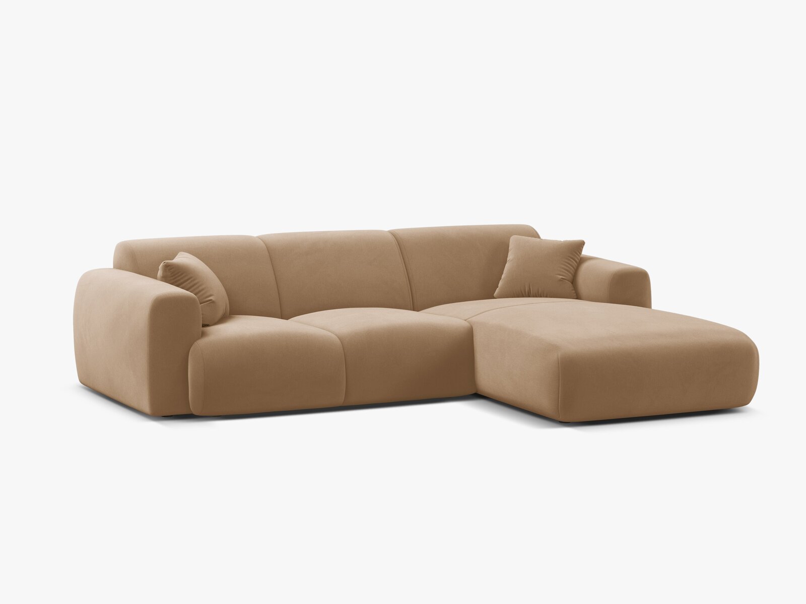 Micadoni Ecksofa Molino 4-Sitzer Rechts Samt Casino Sand