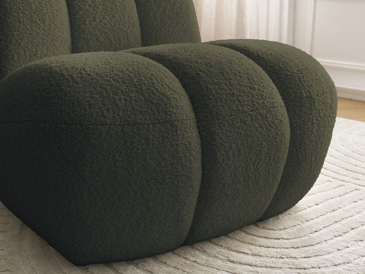 Bobochic Janissaire Sessel 81 × 90 cm Bouclé-Stoff Grün
