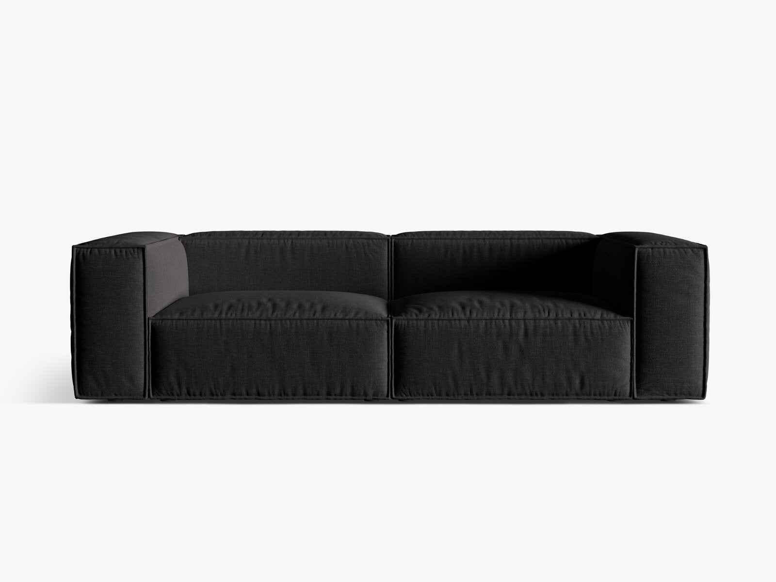 Micadoni Sofa Nuria 4-Sitzer Strukturierter Stoff Schwarz