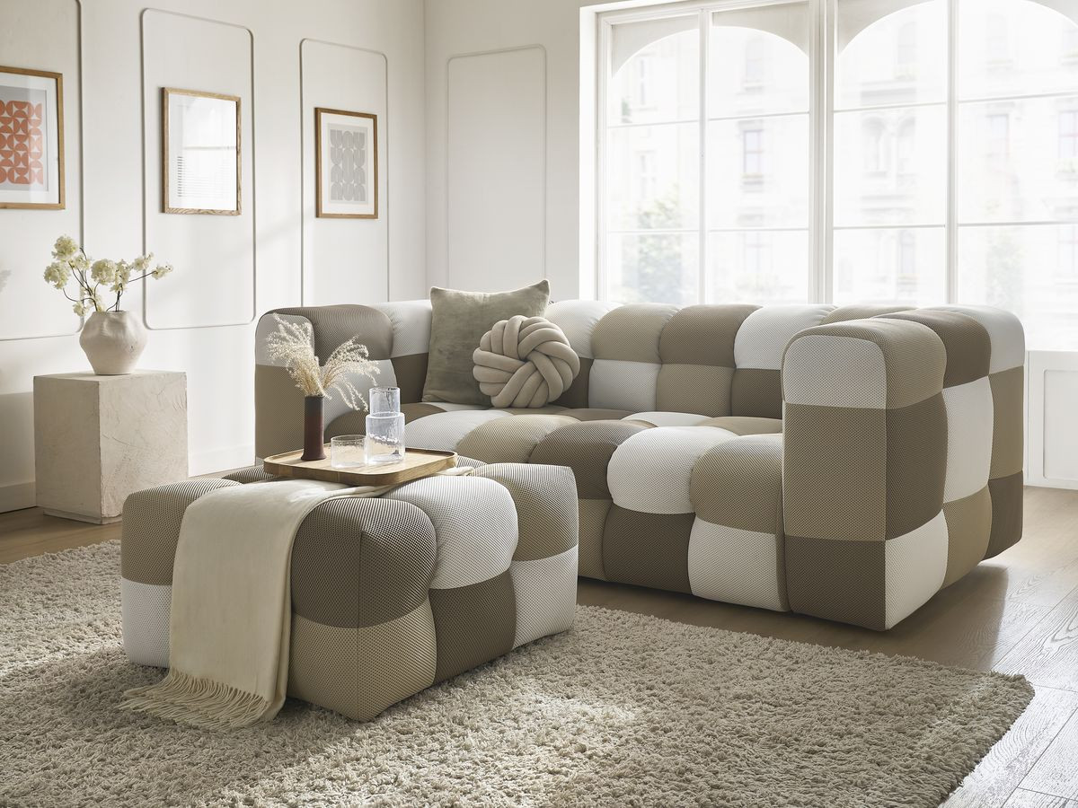 Bobochic Cloud Sofa 4-Sitzer mit Pouf Mesh-Stoff Mehrfarbig