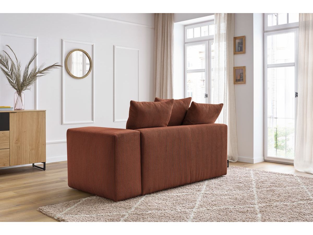 Bobochic Voltaire Sofamodul 2-Sitzer 178 × 100 cm Cordsamt Orange Ecke rechts