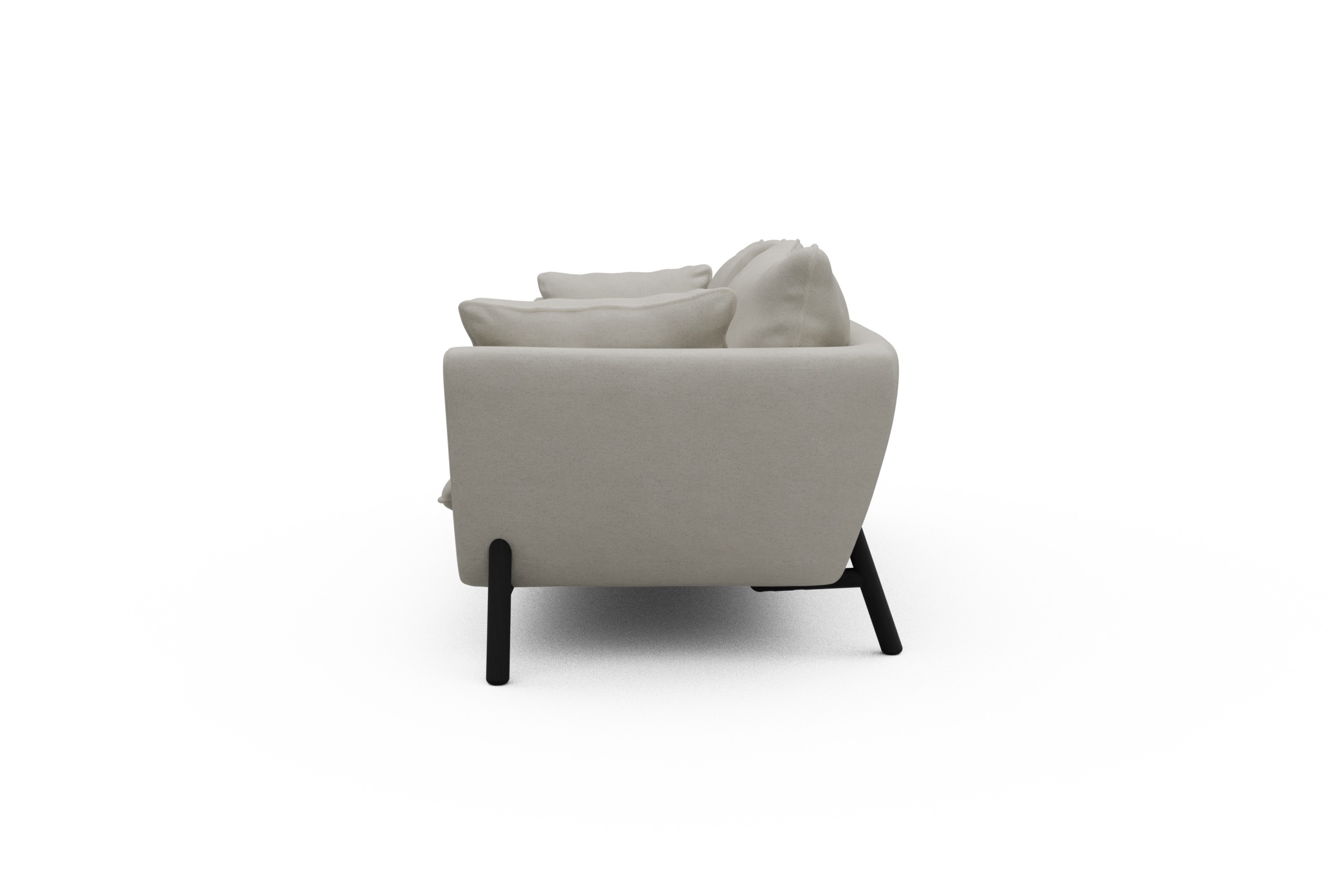 Sofa Emil PREMIUM 3-Sitzer Beinfarbe Eiche Schwarz Denari-Clean-Beige