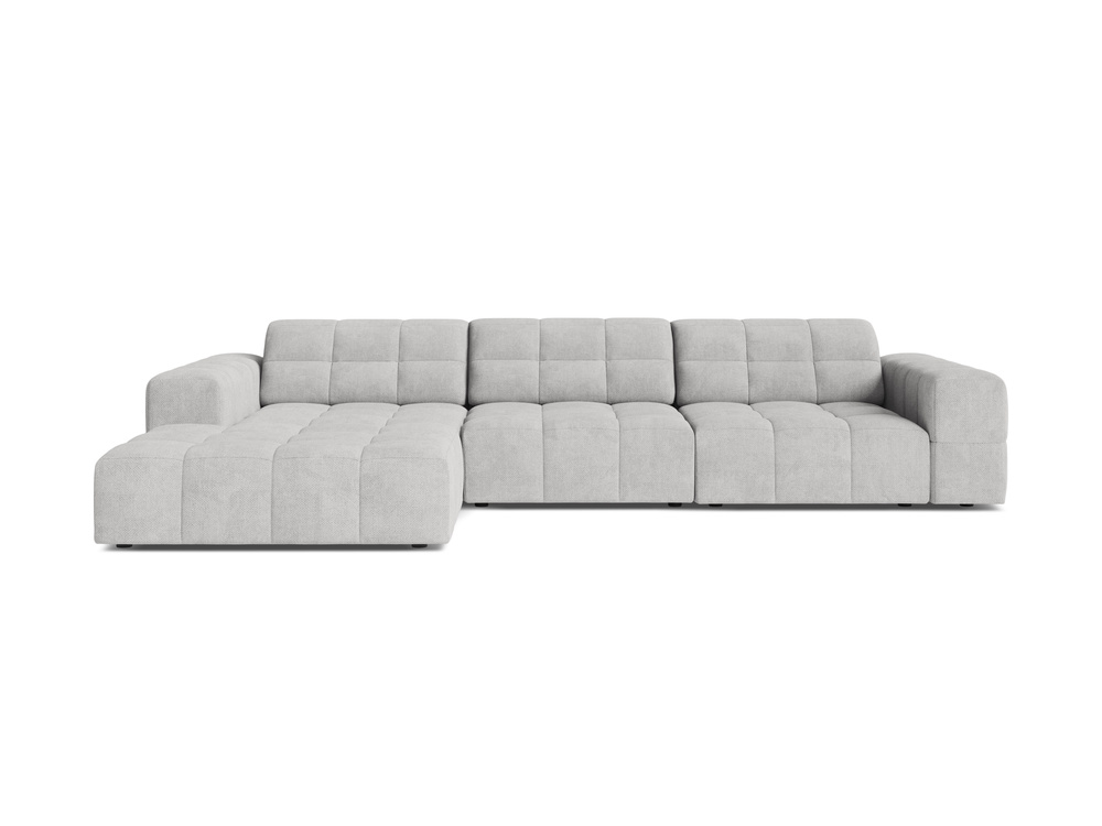 Cosmopolitan Design Ecksofa Chicago 4-Sitzer Chenille Eden Silber Links