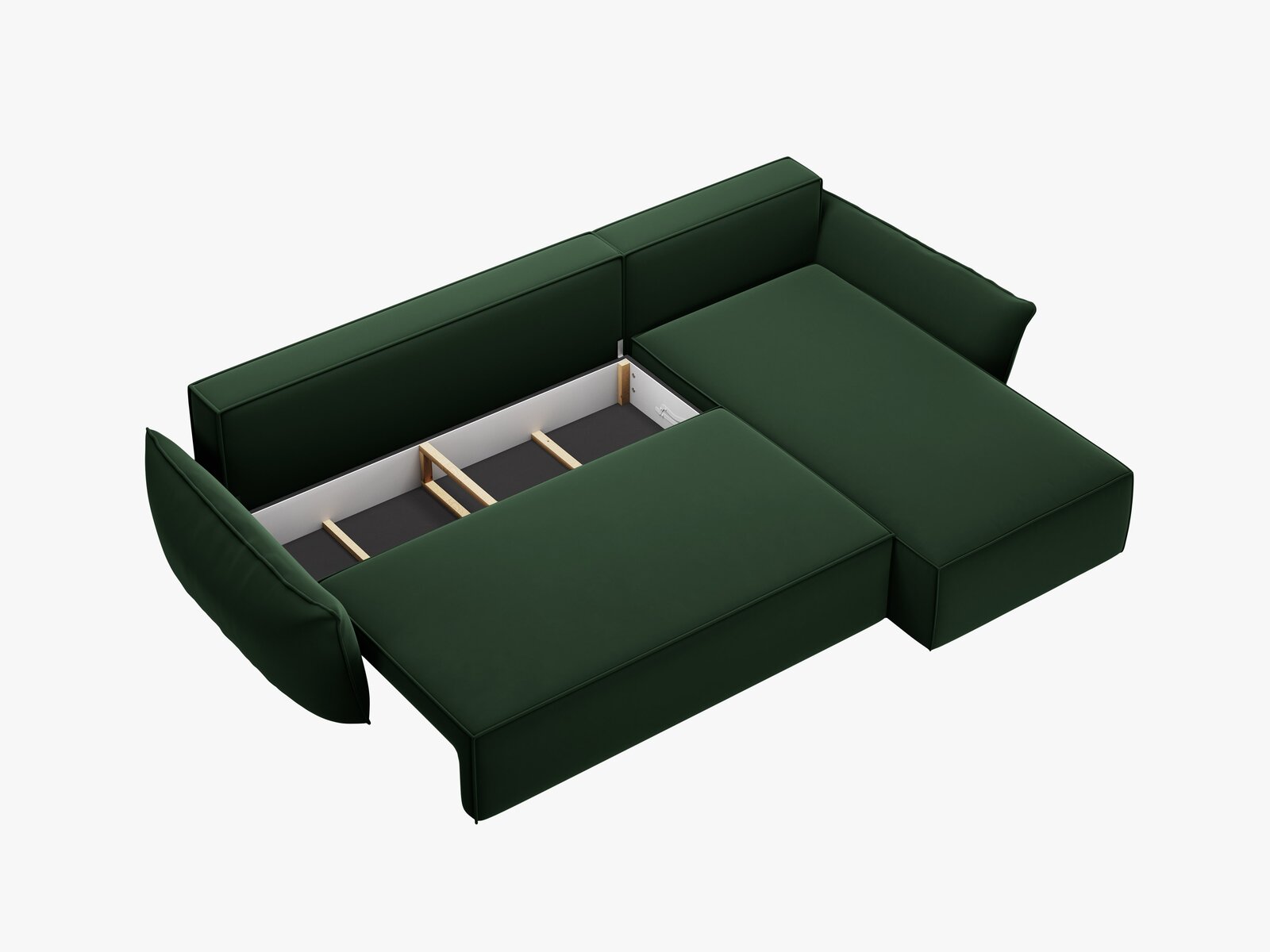Micadoni Kaelle Ecksofa 4-Sitzer mit Schlaffunktion Rechts Samt Bluvel Flaschengrün