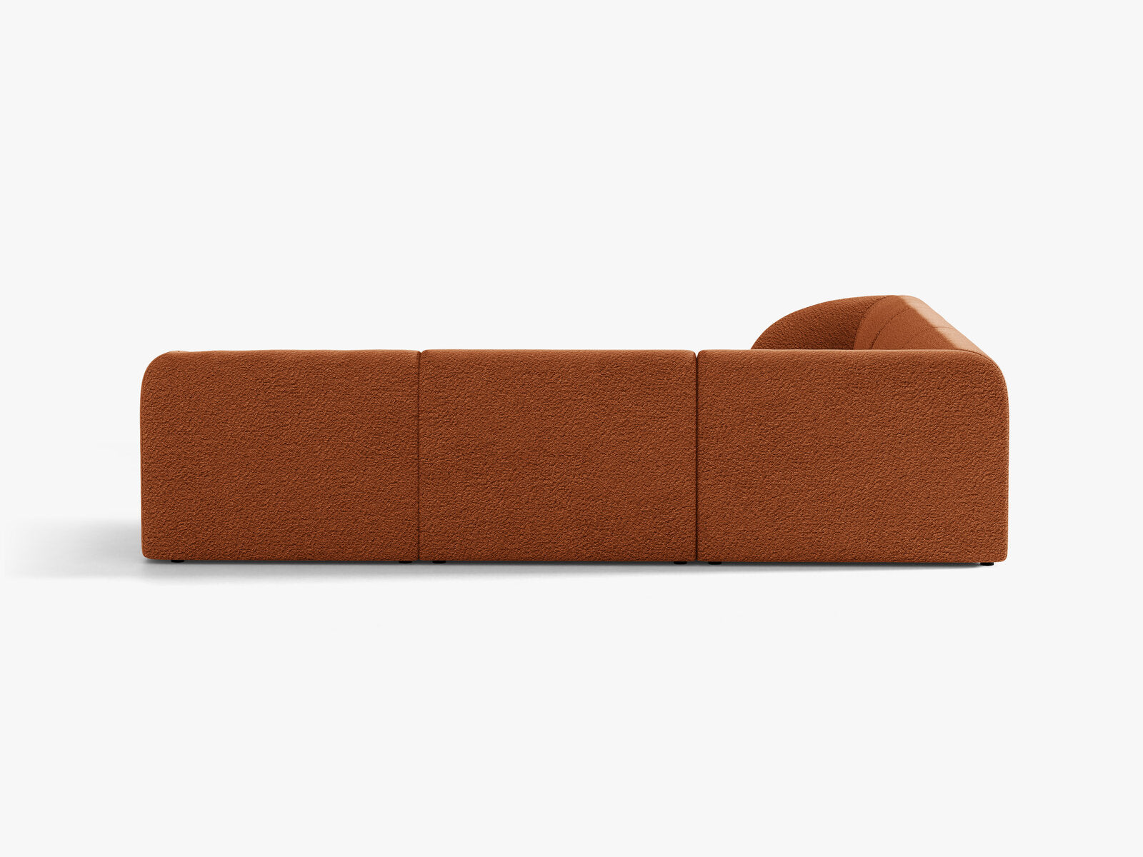 Micadoni 5-Sitzer Symmetrisches Ecksofa Miley Boucle Baloo Terrakotta