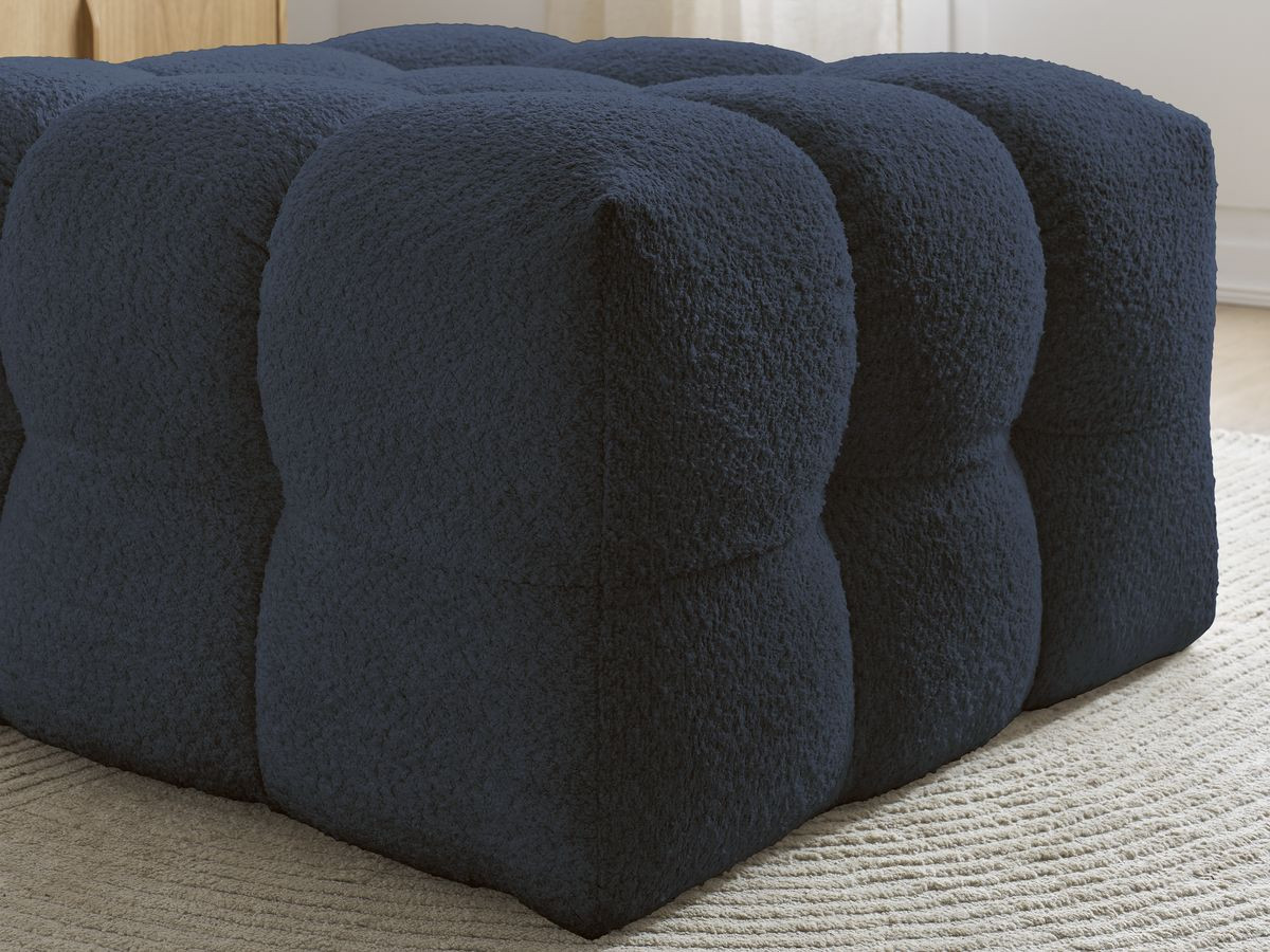 Bobochic Cloud Pouf Bouclé-Stoff Dunkelblau