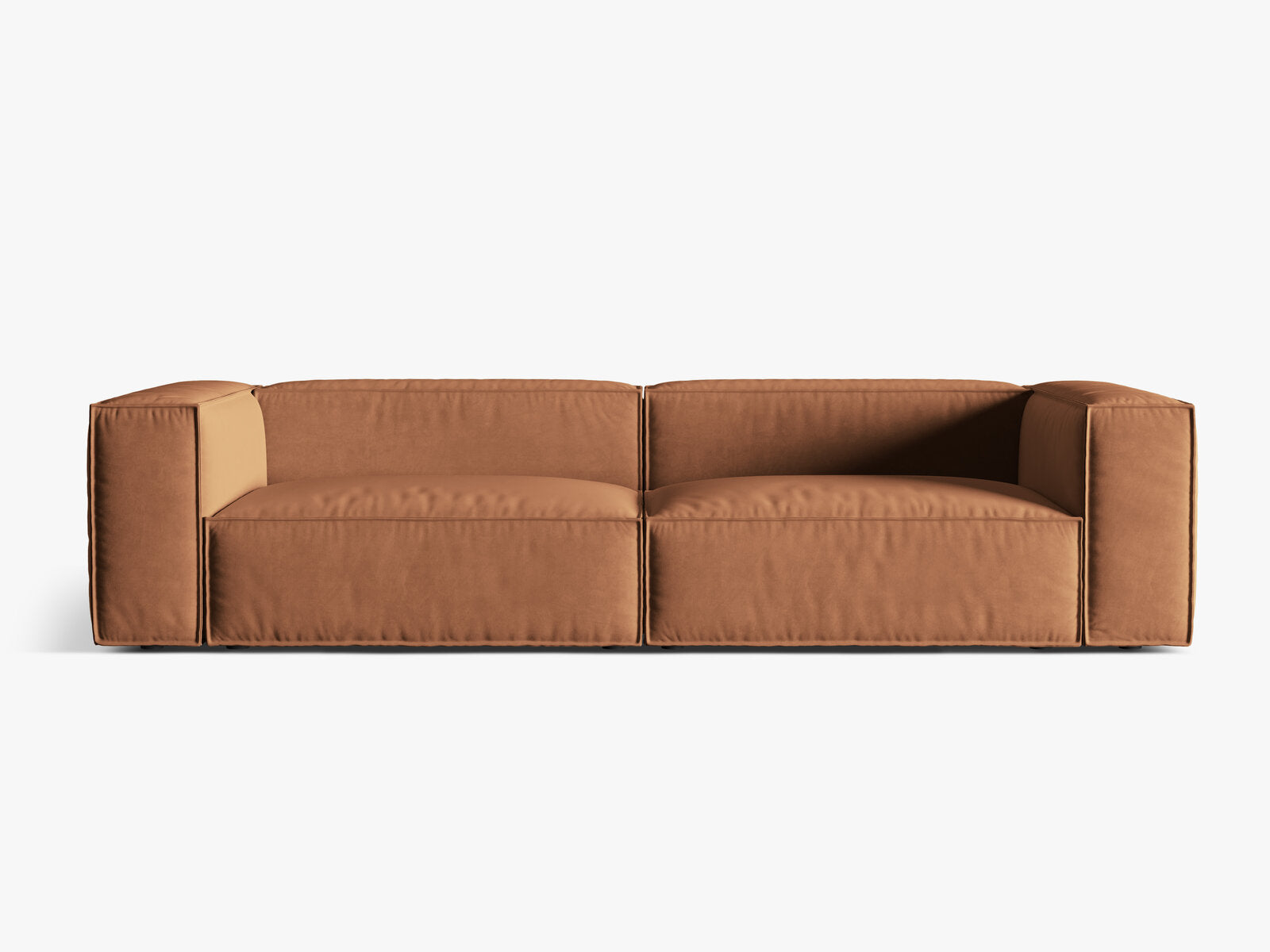 Micadoni Sofa Nuria 5-Sitzer Samt Honig