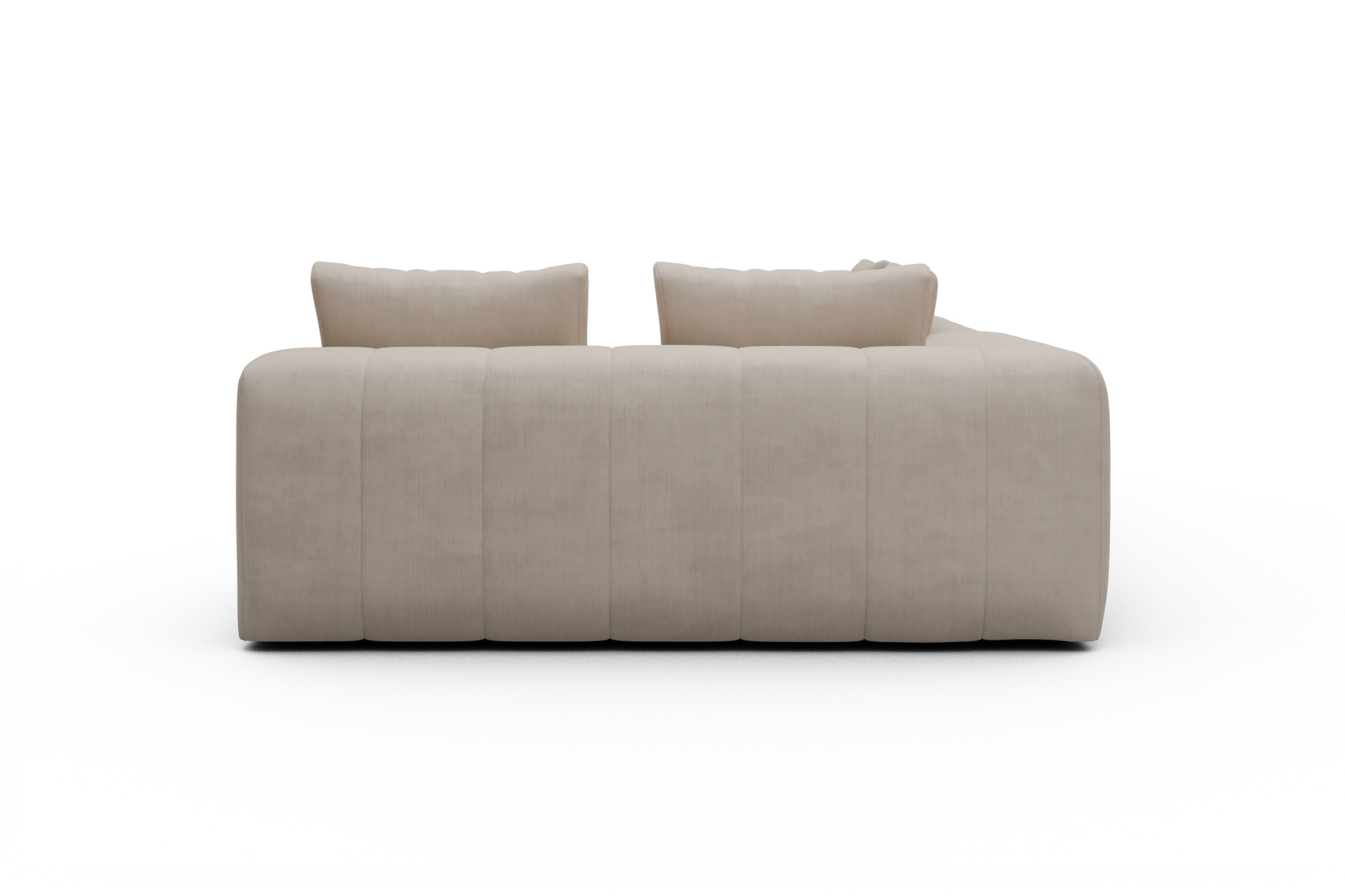 Ecksofa Hugo 2x 2,5-Sitzer Armlehne links Cordufine-Off-White