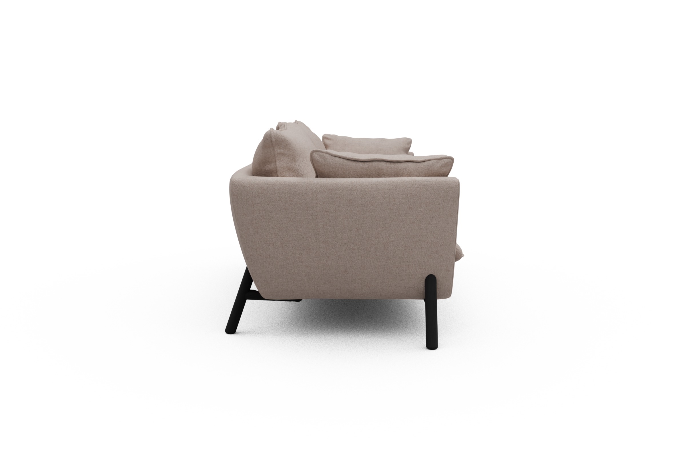 Sofa Emil PREMIUM 3-Sitzer Beinfarbe Eiche Schwarz Weda-Sand