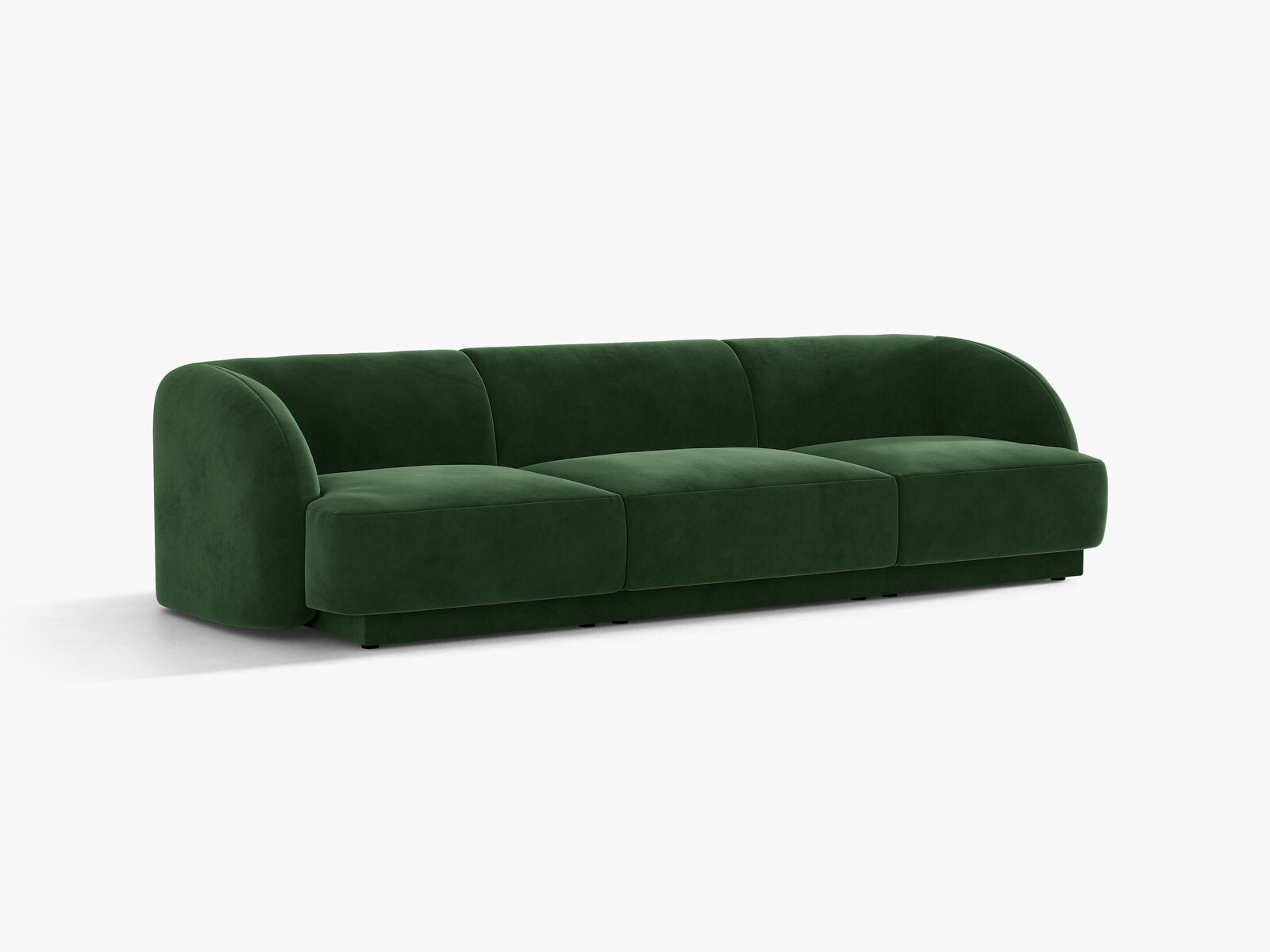 Micadoni Sofa Miley 3-Sitzer Samt Venus Flaschengrün