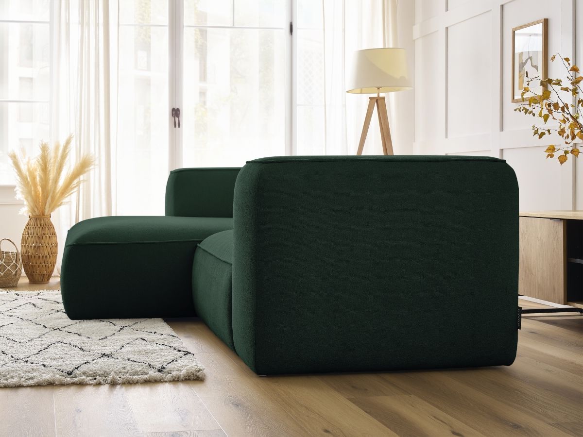 Bobochic Zephyr Ecksofa 260 × 165 cm Strukturstoff Grün Ecke links