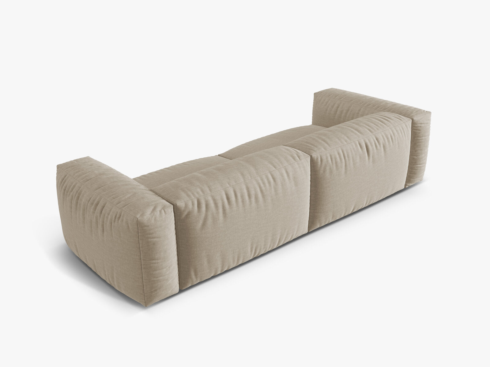 Micadoni Sofa Martina 4-Sitzer Strukturierter Stoff Boston Helles Beige