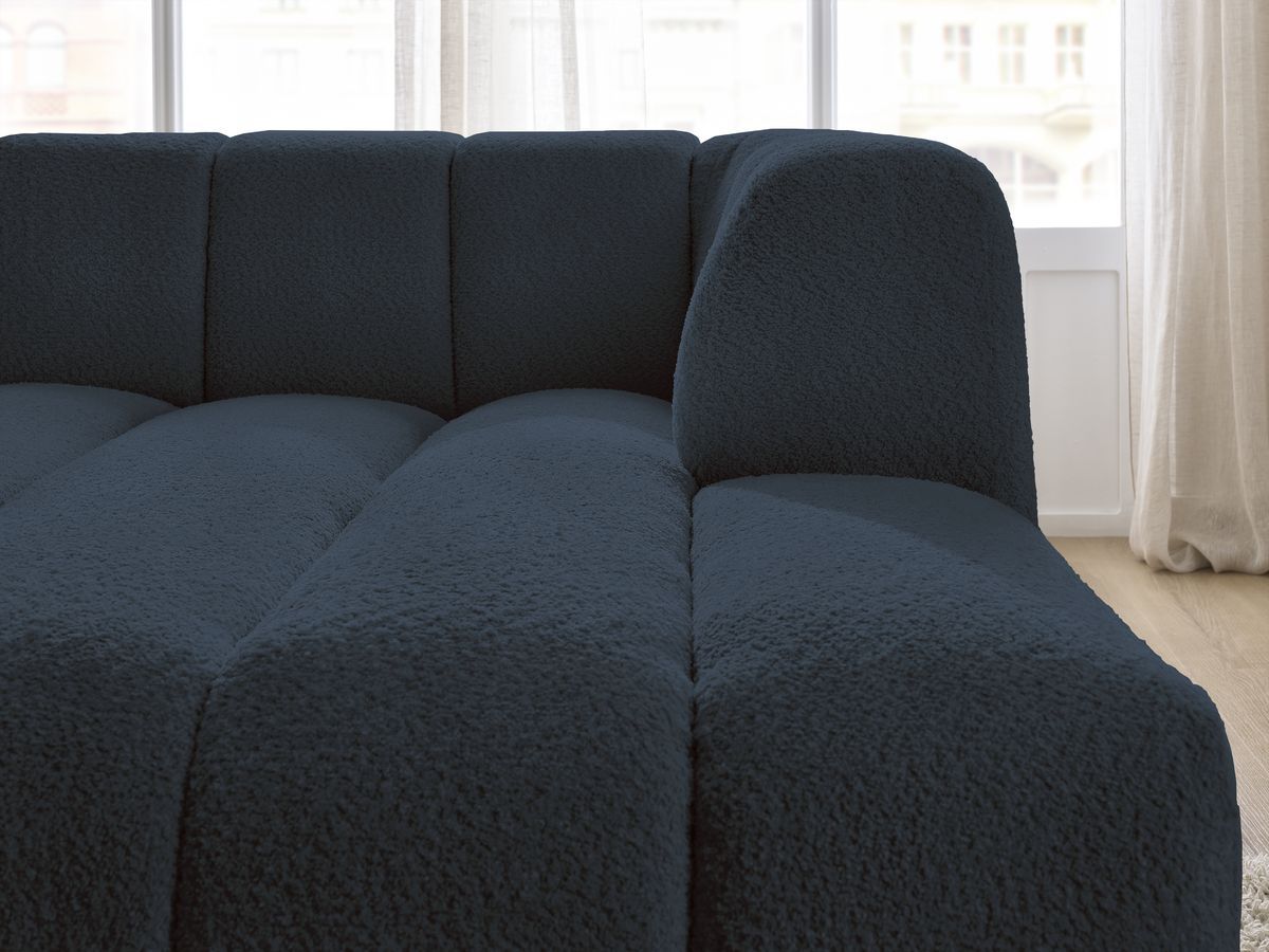 Bobochic Annecy Méridienne-Modul Bouclé-Stoff Dunkelblau Ecke rechts