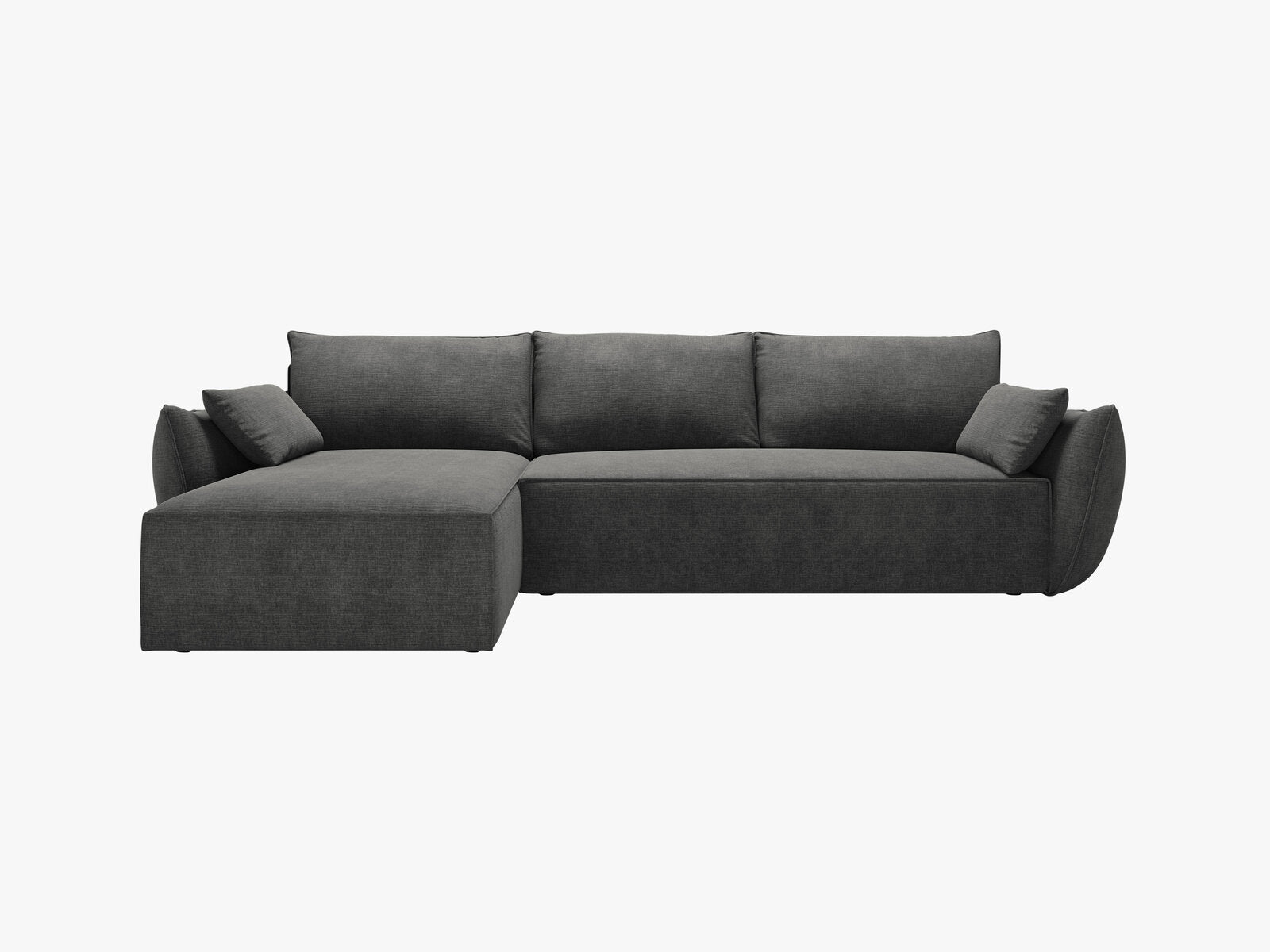 Micadoni Kaelle Ecksofa mit Bettfunktion und Stauraum Links Chenille Over The Horizon Dunkelgrau