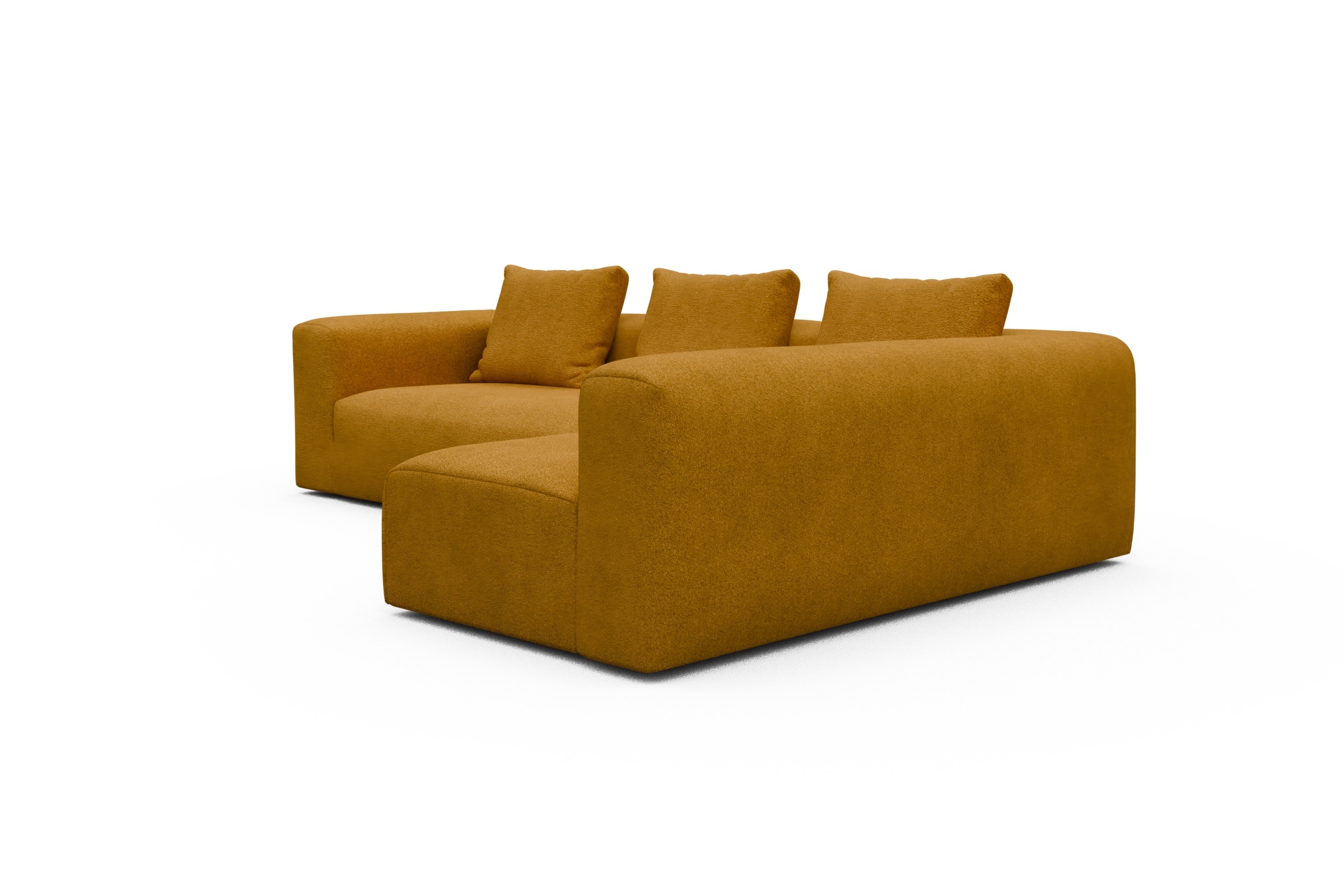 Ecksofa Fred 2x 2,5-Sitzer rechts offen Boucle-Ochre