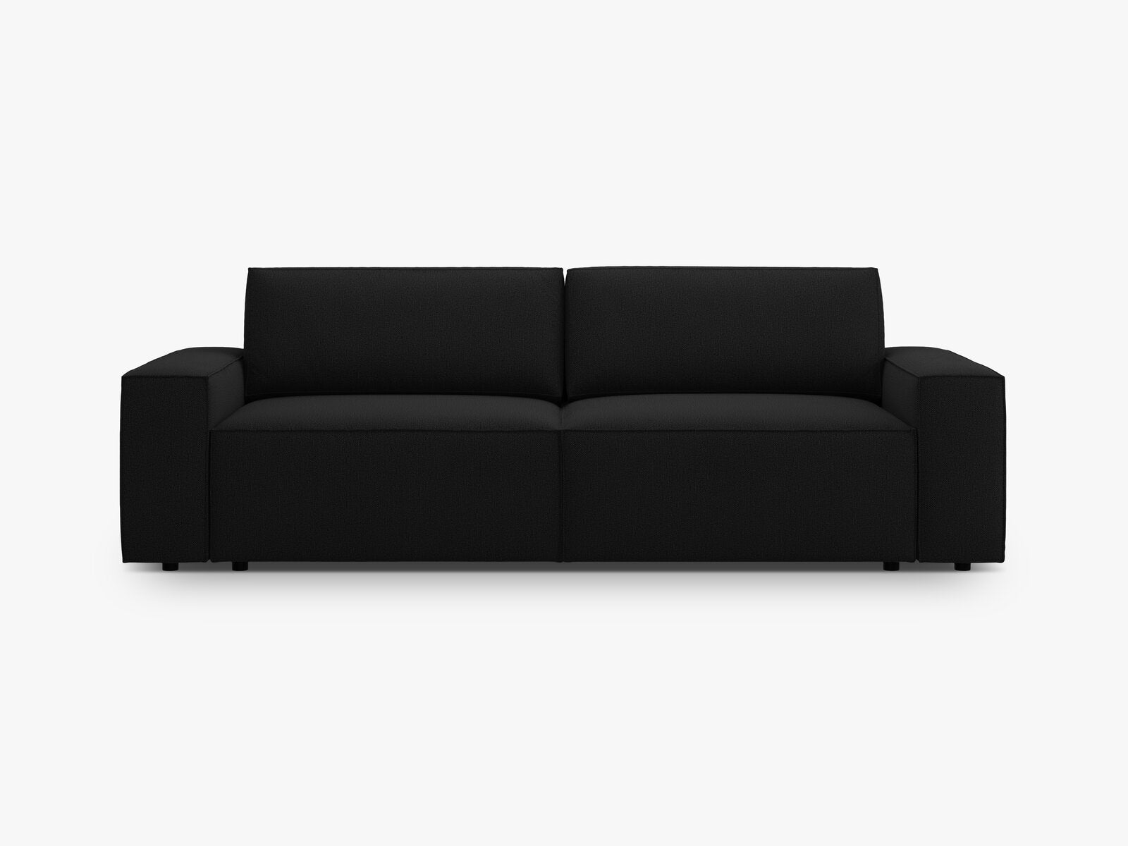 Micadoni Schlafsofa Jodie 3-Sitzer Strukturierter Stoff Megan Schwarz