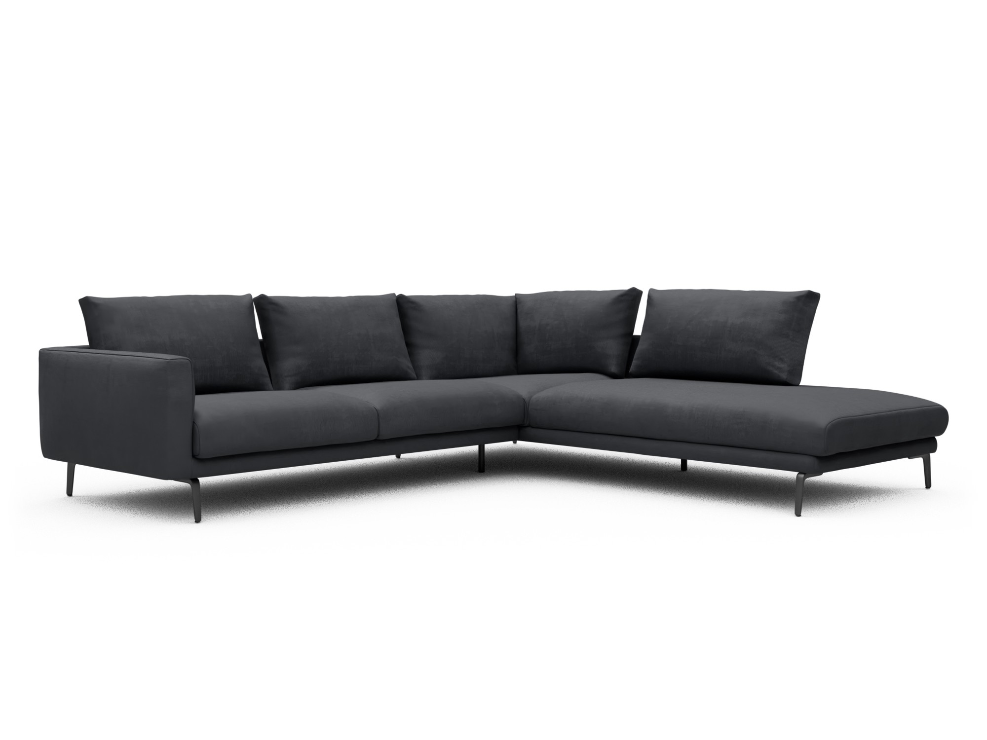 Skandi Home Ecksofa Karl Relax-Ecke rechts mit 2,5-Sitzer Cordufine-Slate-Grey moebelfaktor