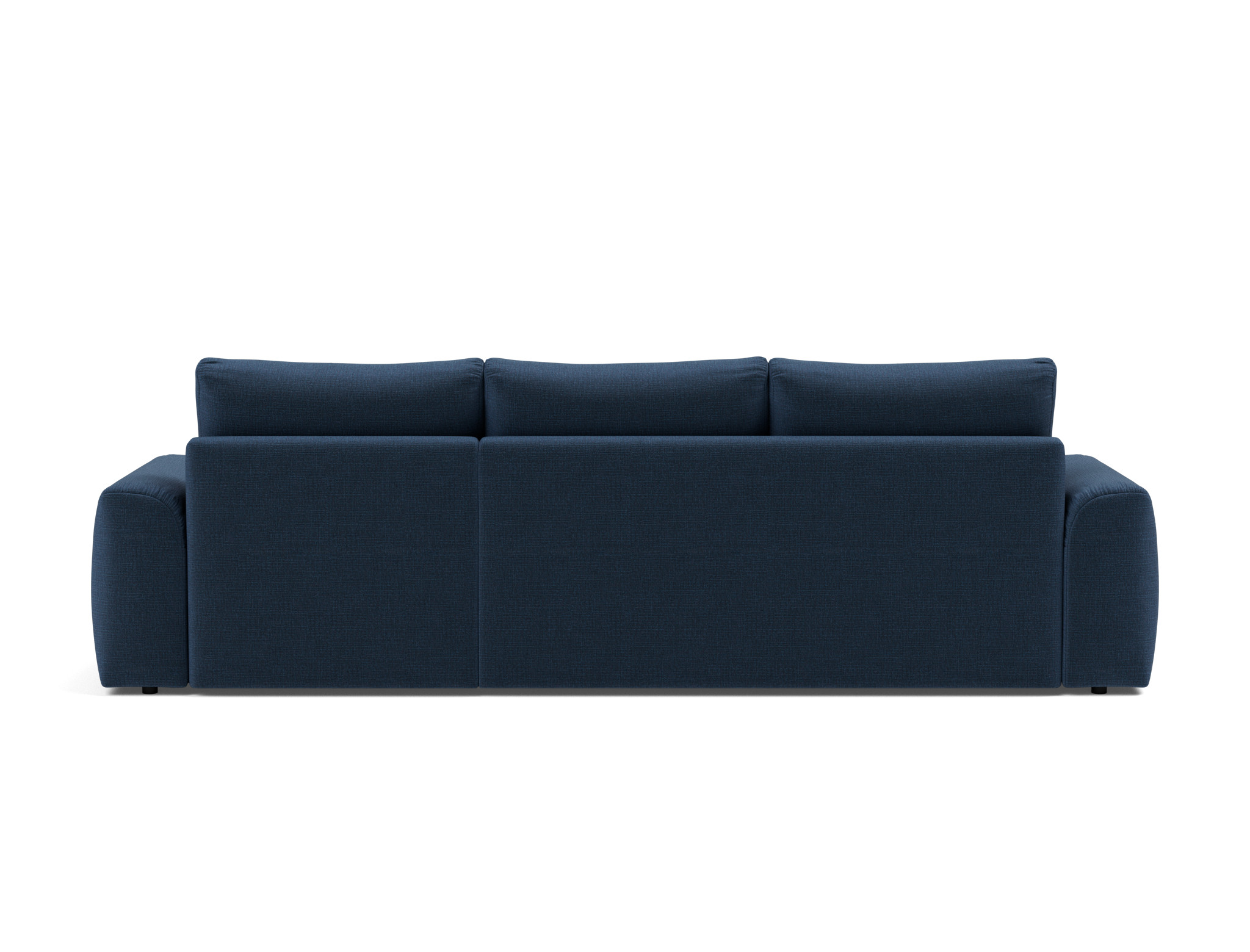 Schlafsofa Norum mit Chaiselongue und Chunky-Armlehnen Chenille Esina 414-Indigo-Blue