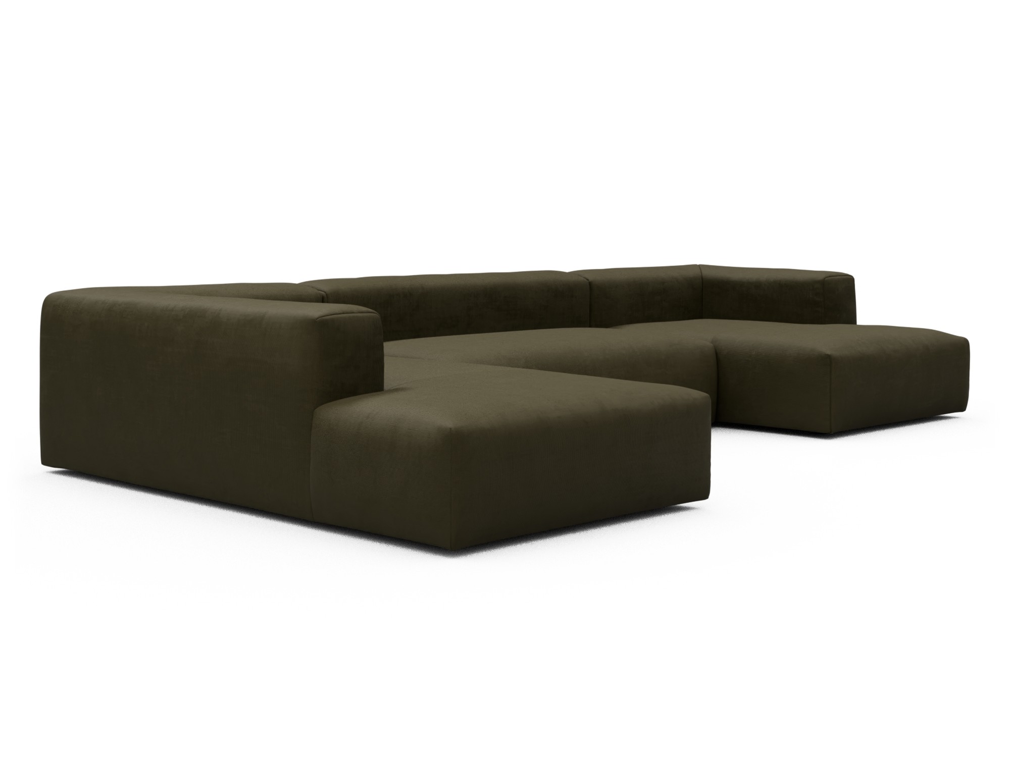 Skandi Home Wohnlandschaft Fred Relax-Ecke links mit 2-Sitzer und Chaiselongue rechts Cordufine-Pine-Green moebelfaktor