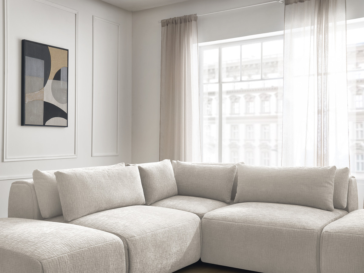 Bobochic Jana Ecksofa Strukturstoff Beige