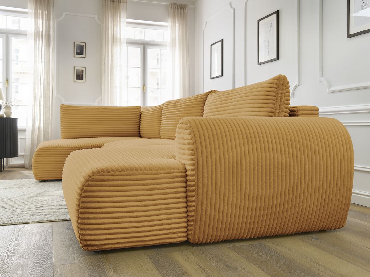 Bobochic Lucien Wohnlandschaft Breitcord weich Gelb Ecke rechts