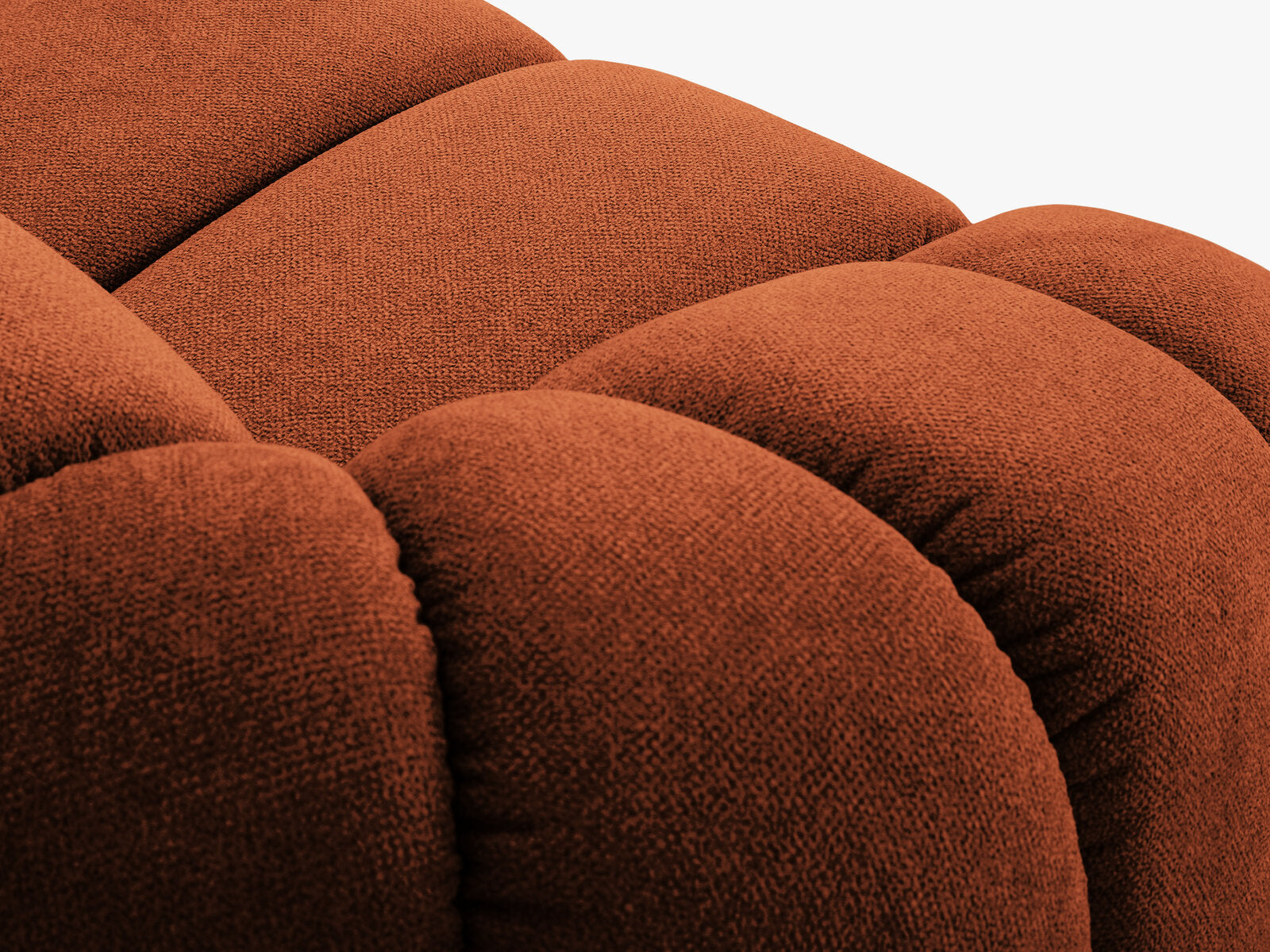 Micadoni Sofa Diana 3-Sitzer XL Strukturierter Samtstoff Terrakotta