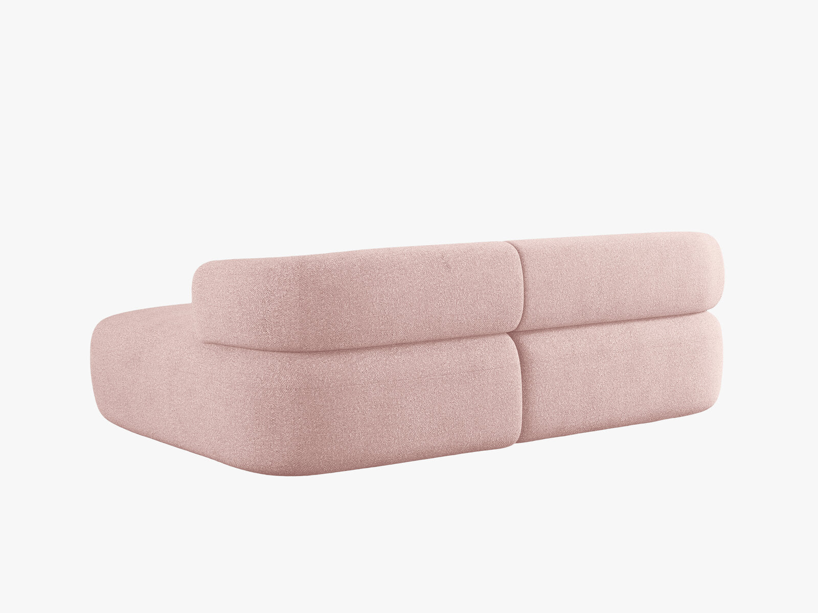 Micadoni 5-Sitzer Ecksofa Jenny Kleine Version Rechts Boucle Now or Never Puderrosa