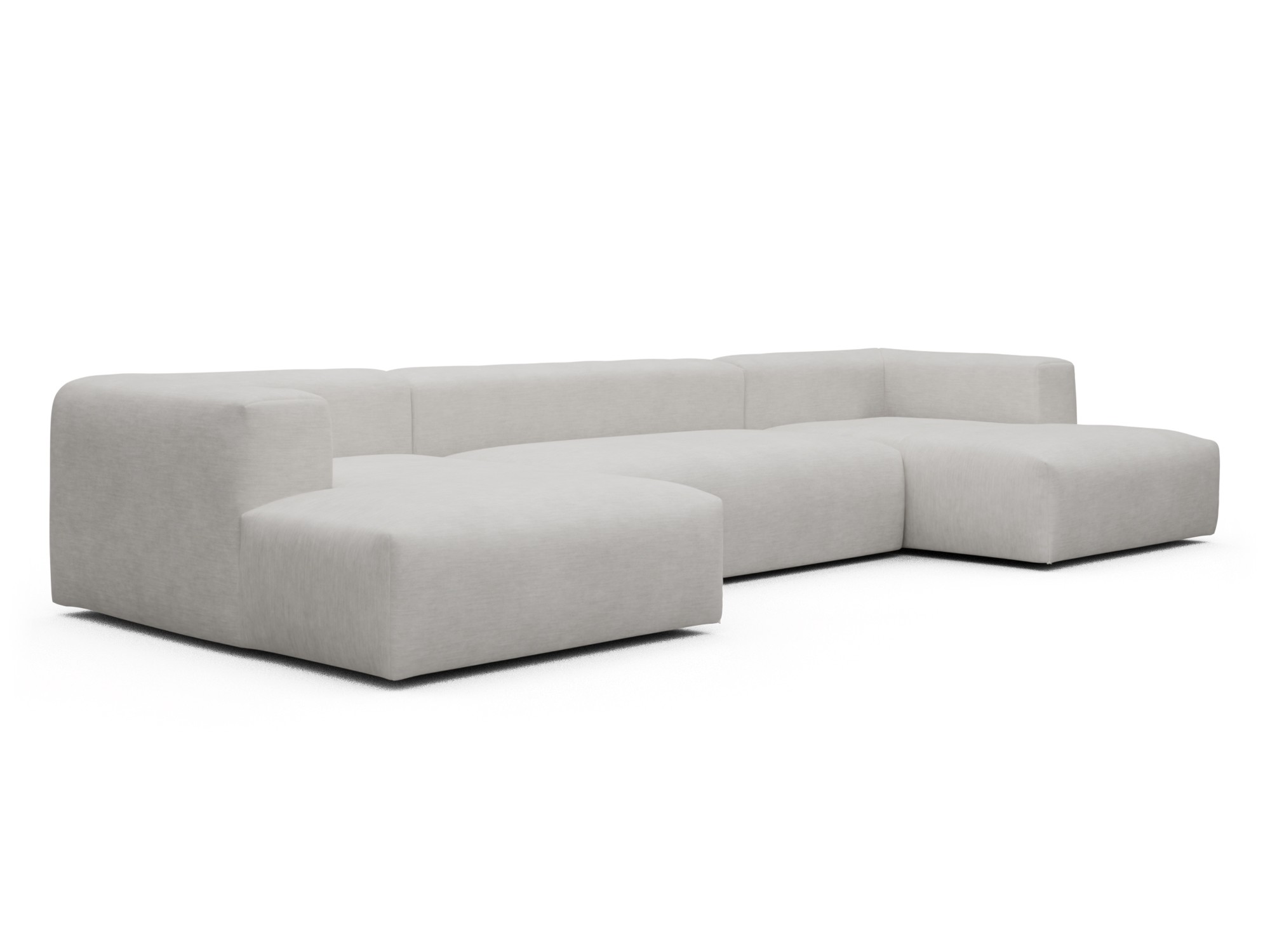 Skandi Home Wohnlandschaft Fred mit 2-Sitzer und Chaiselongue beidseitig Vivus-Dusty-Off-White moebelfaktor