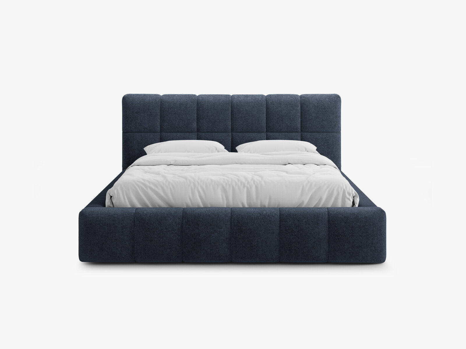 Micadoni Stauraumbett mit Kopfteil Bellis Chenille Eden Marineblau
