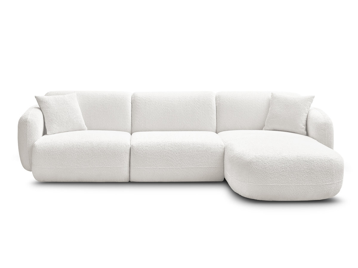 Bobochic Anda Ecksofa 292 × 163 cm Chenille Weiß Ecke rechts