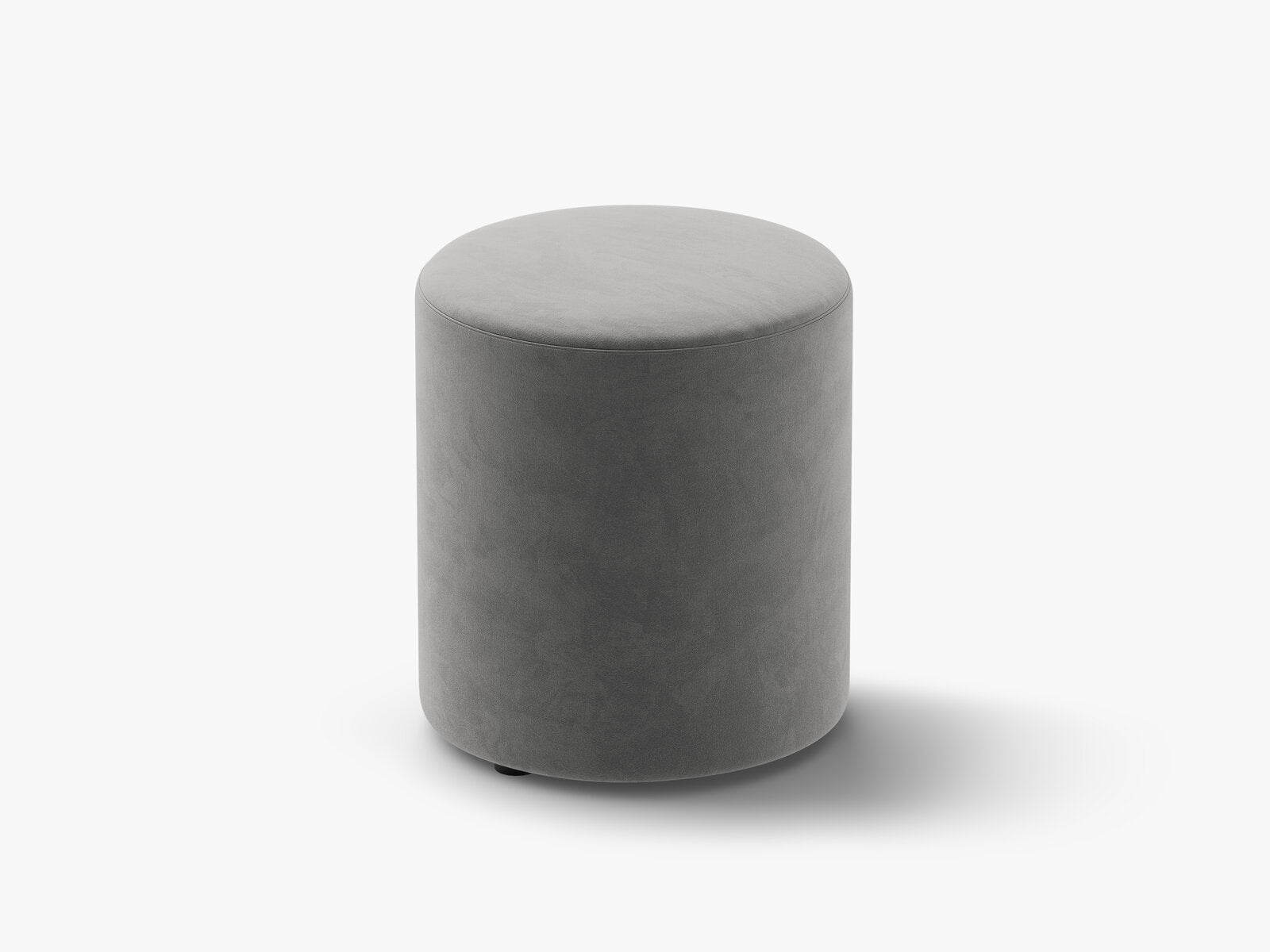 Micadoni Pouf Dia 40cm Samt Salvador Grau