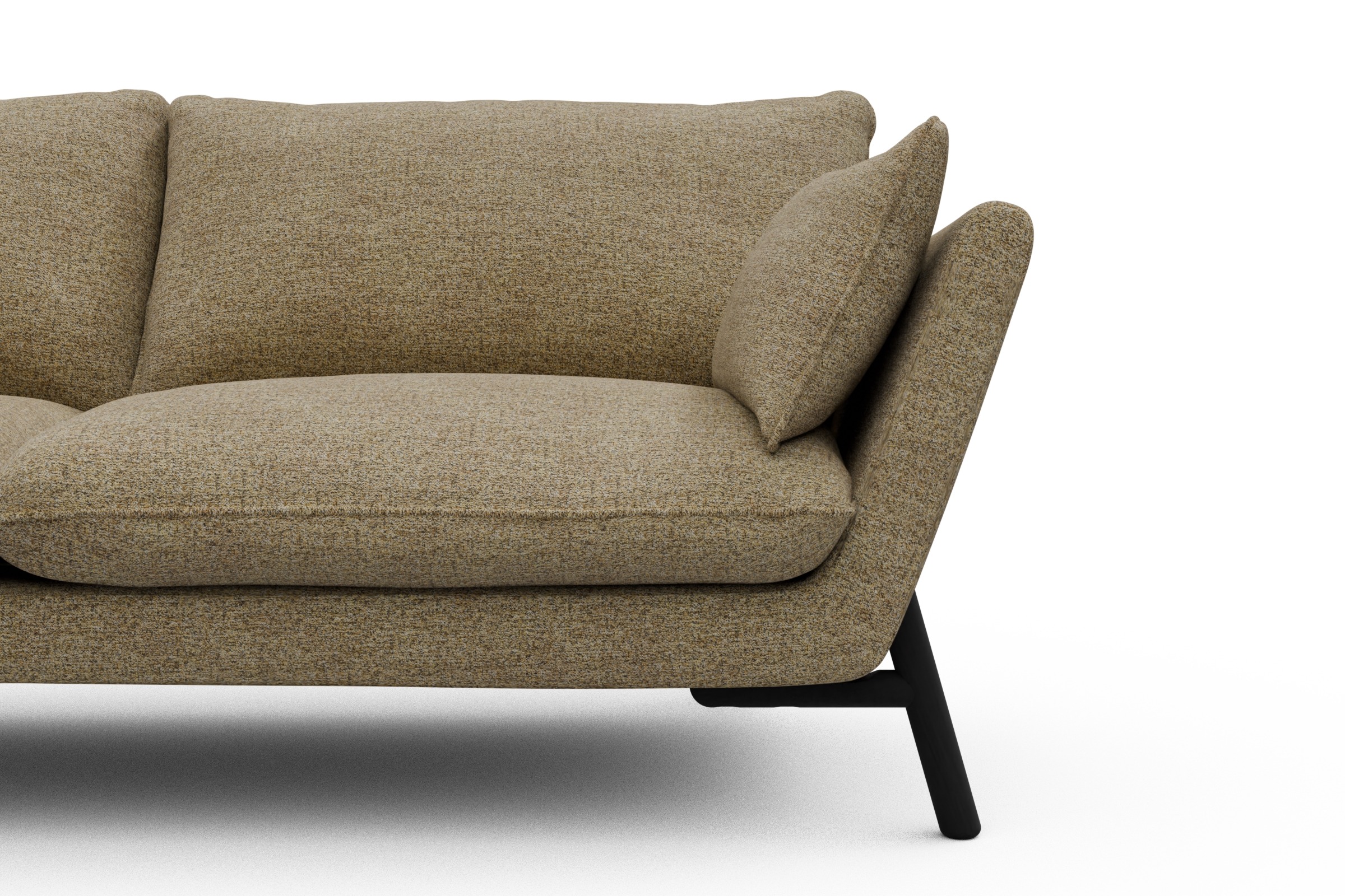 Sofa Emil 3-Sitzer Beinfarbe Eiche Schwarz Carreno-Silician-Yellow
