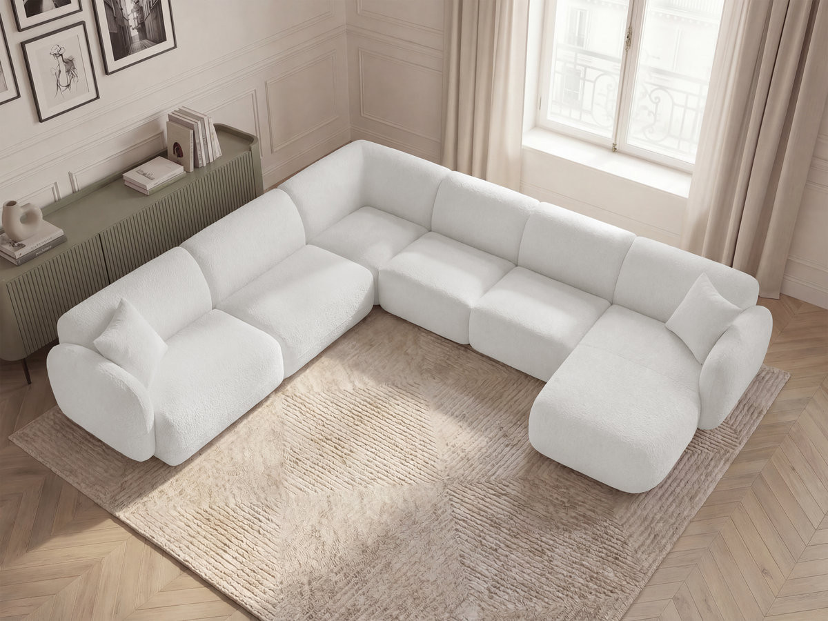 Bobochic Anda Wohnlandschaft Chenille Weiß Ecke links
