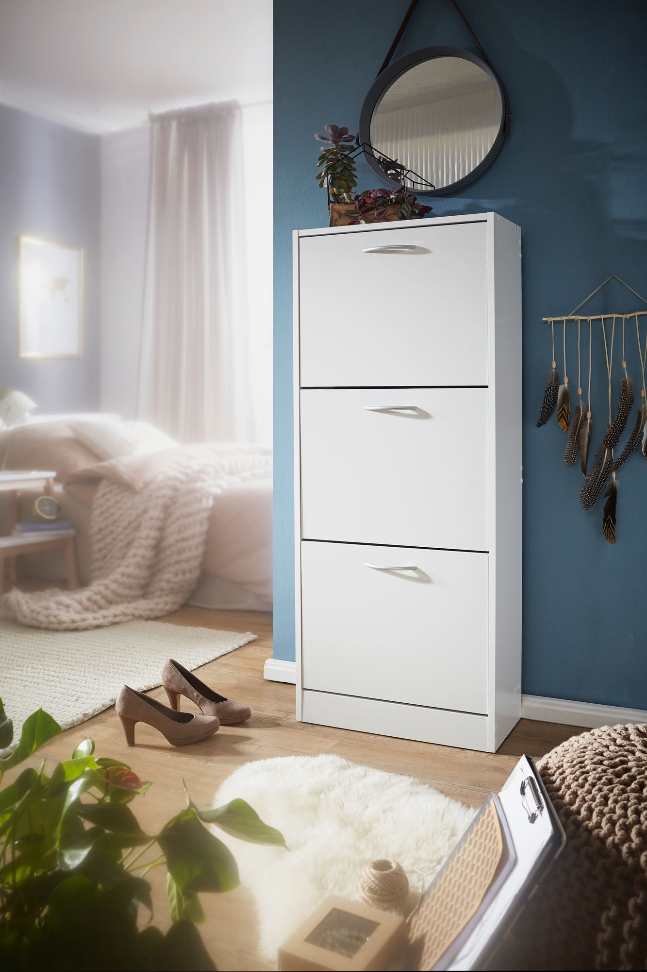 Schuhschrank Osteroy Weiß 50 × 24 × 125 cm
