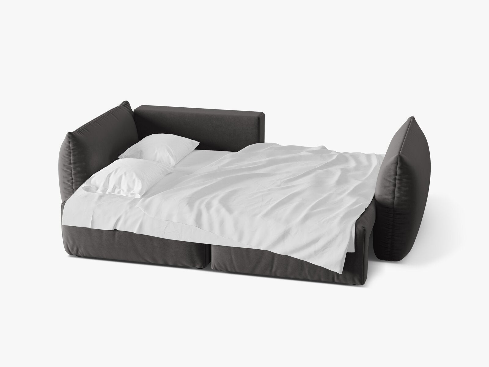 Micadoni Bloom Ecksofa 3-Sitzer mit Schlaffunktion Links Samt Casino Dunkelgrau