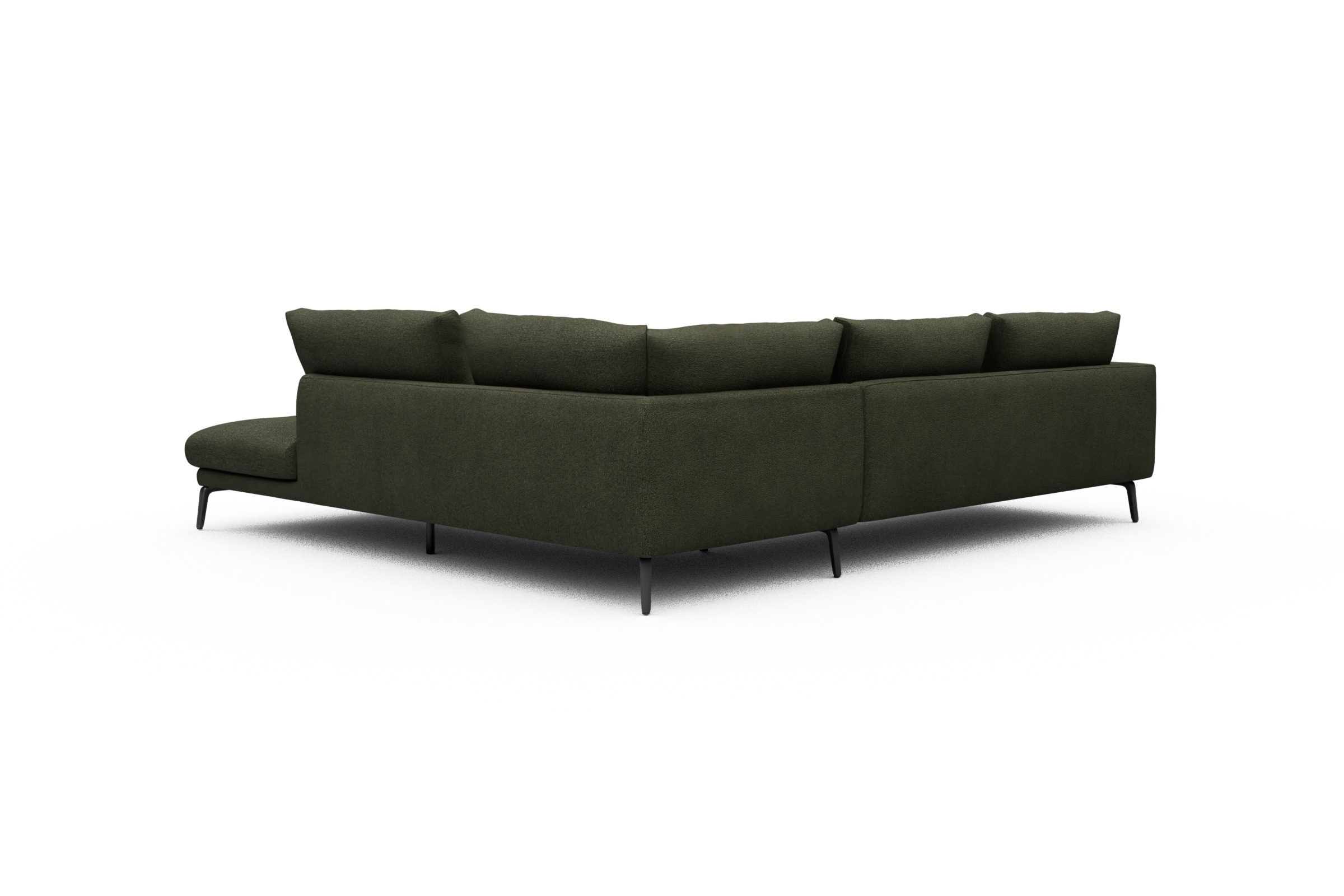 Ecksofa Karl Relax-Ecke rechts mit 2,5-Sitzer Boucle-Forest-Green