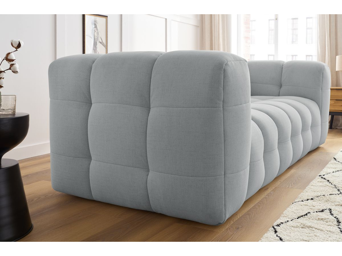 Bobochic Cloud Sofa 4-Sitzer mit Pouf Stoff Hellgrau